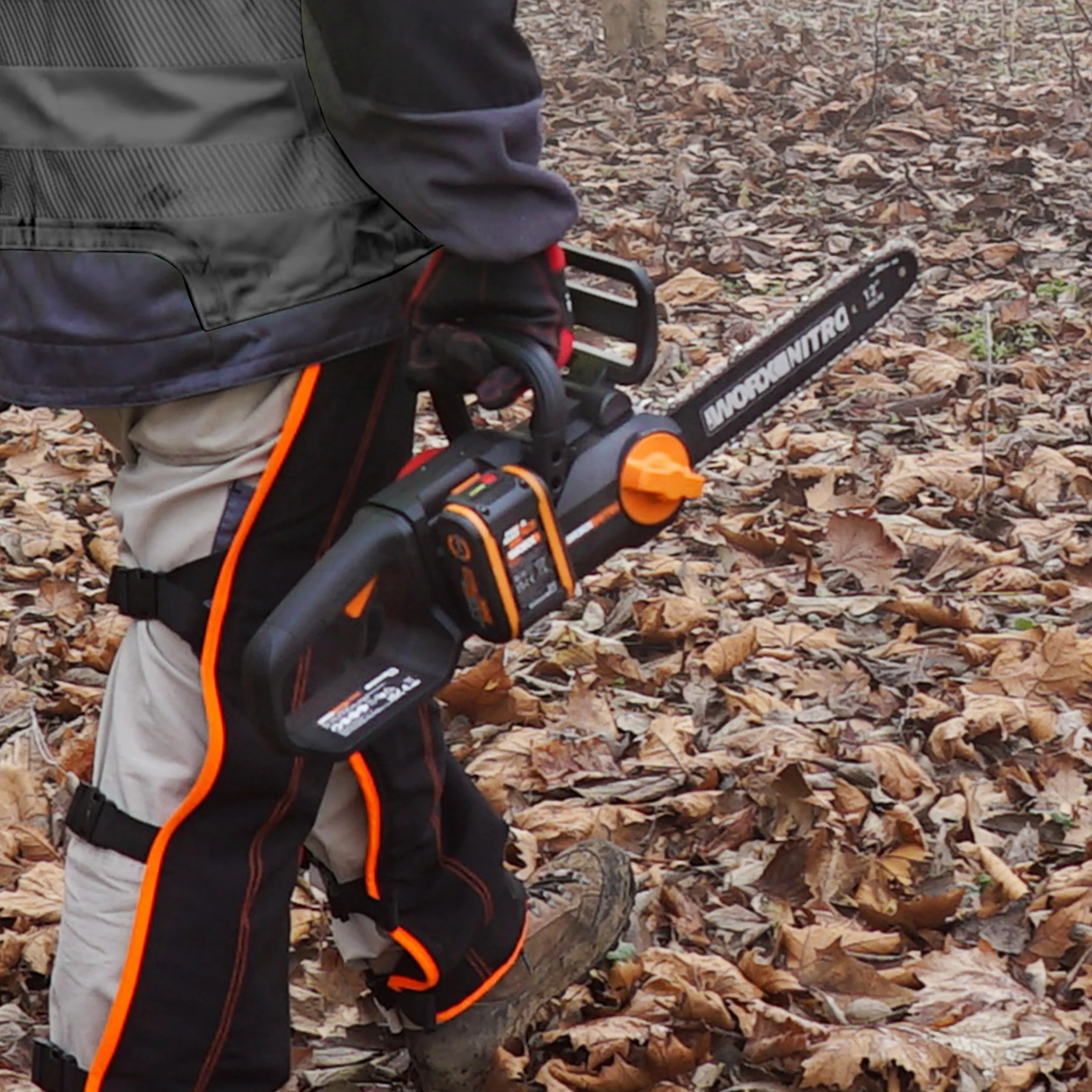 WORX WG350E.9 Nitro profesjonalna akumulatorowa piła łańcuchowa 20 V, wydajna piła do drewna, długość cięcia 10 m/s, długość cięcia 30 cm, kompaktowa i bezpieczna, automatyczne smarowanie, łatwe