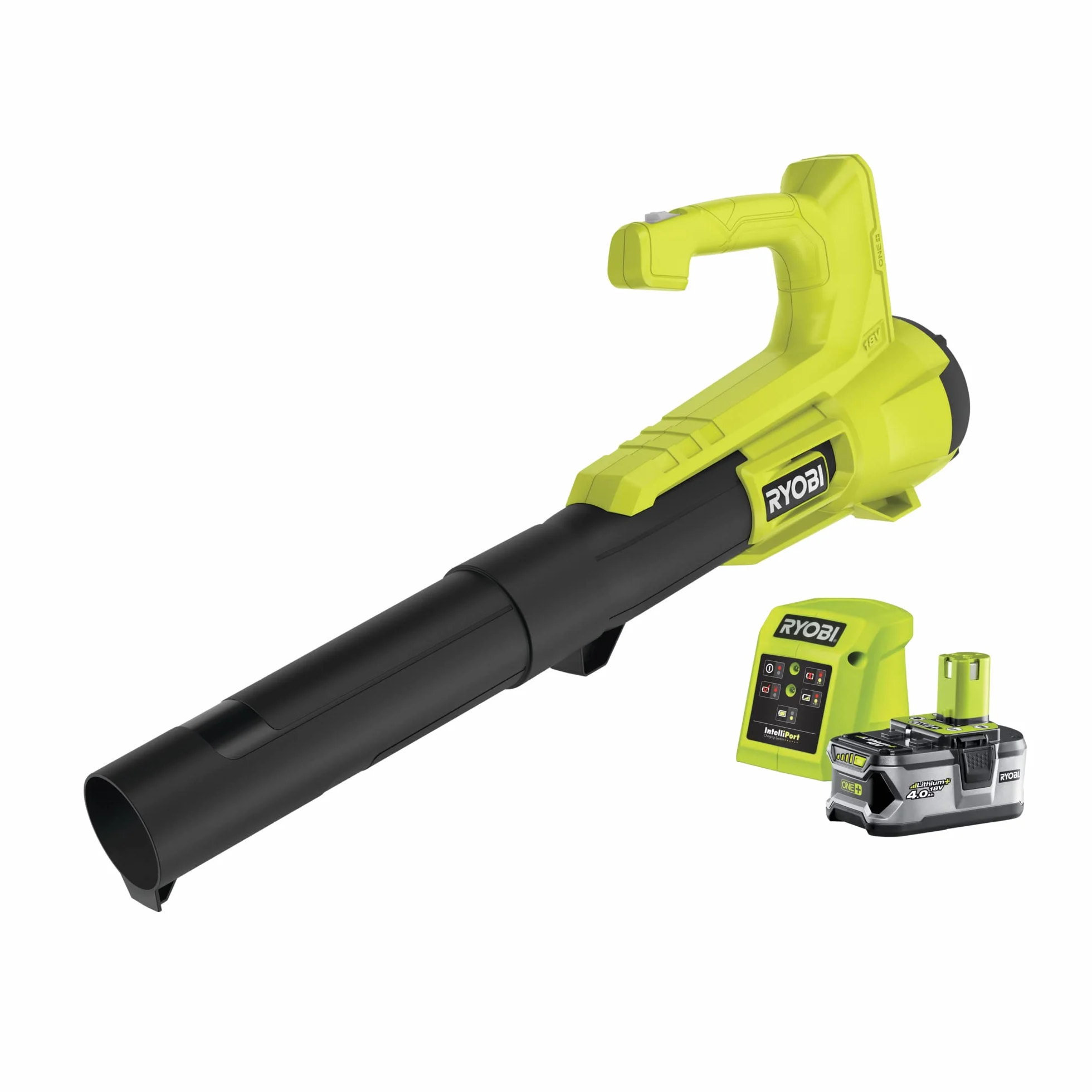Ryobi Dmuchawa Akumulatorowa 18 V, RY18BLA-140, Prędkość Powietrza 145 km/h, Zestaw Zawiera Akumulator 4.0 Ah i Ładowarkę 1.5 A