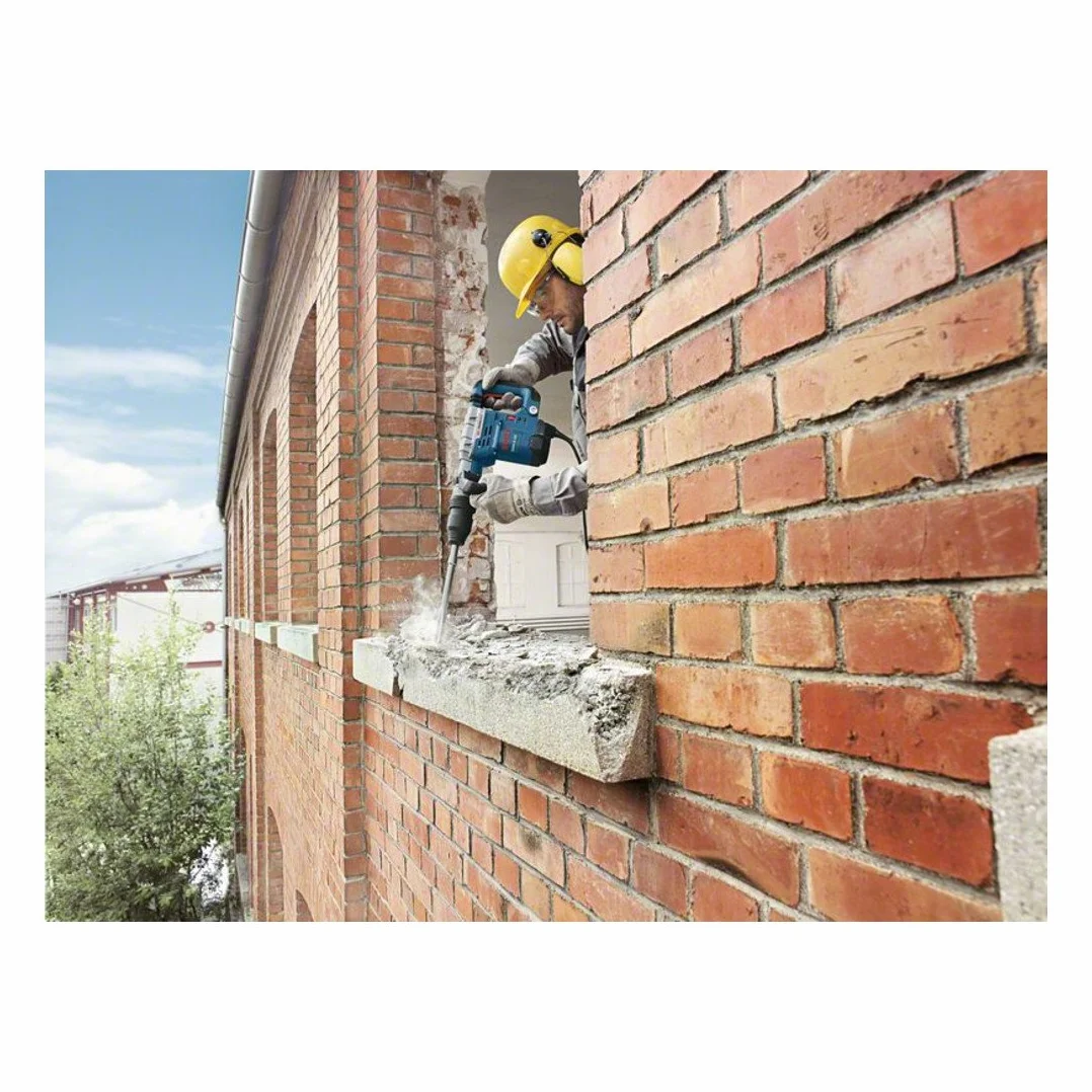 Bosch Professional: młot udarowy GSH 5 CE (1 500 W, liczba udarów przy nominalnej prędkości obrotowej 1.510 – 2.870 min-1, szpicak 400 mm, rękojeść dodatkowa, walizka)