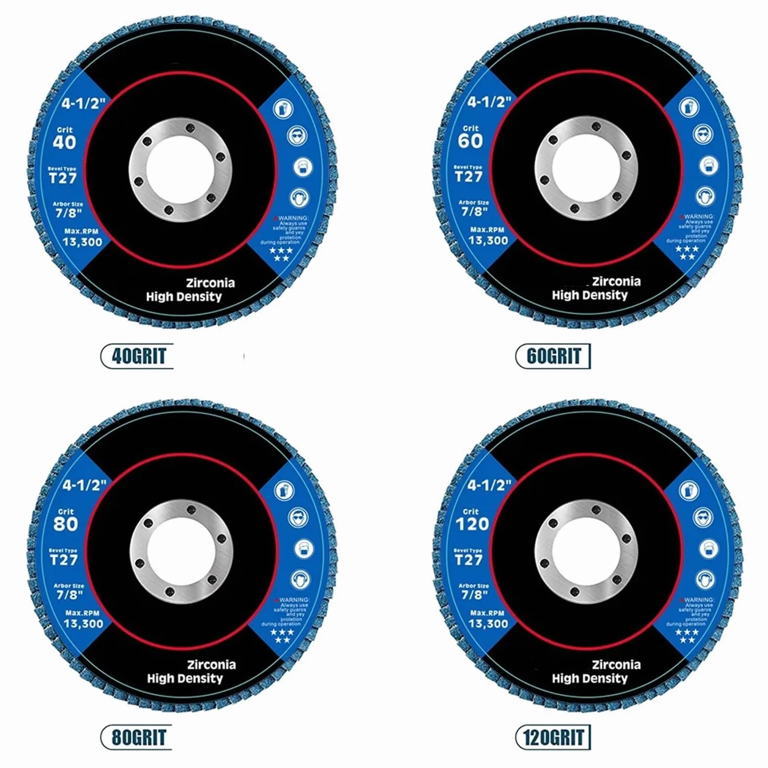 Szlifierka kątowa tarcze szlifierskie 2/10 szt. 4,5 cala tarcze listkowe 115mm cyrkonia szlifierka szlifierka kątowa tarcza polerska do metalu cięcie drewna(10pcs,Grit 80)