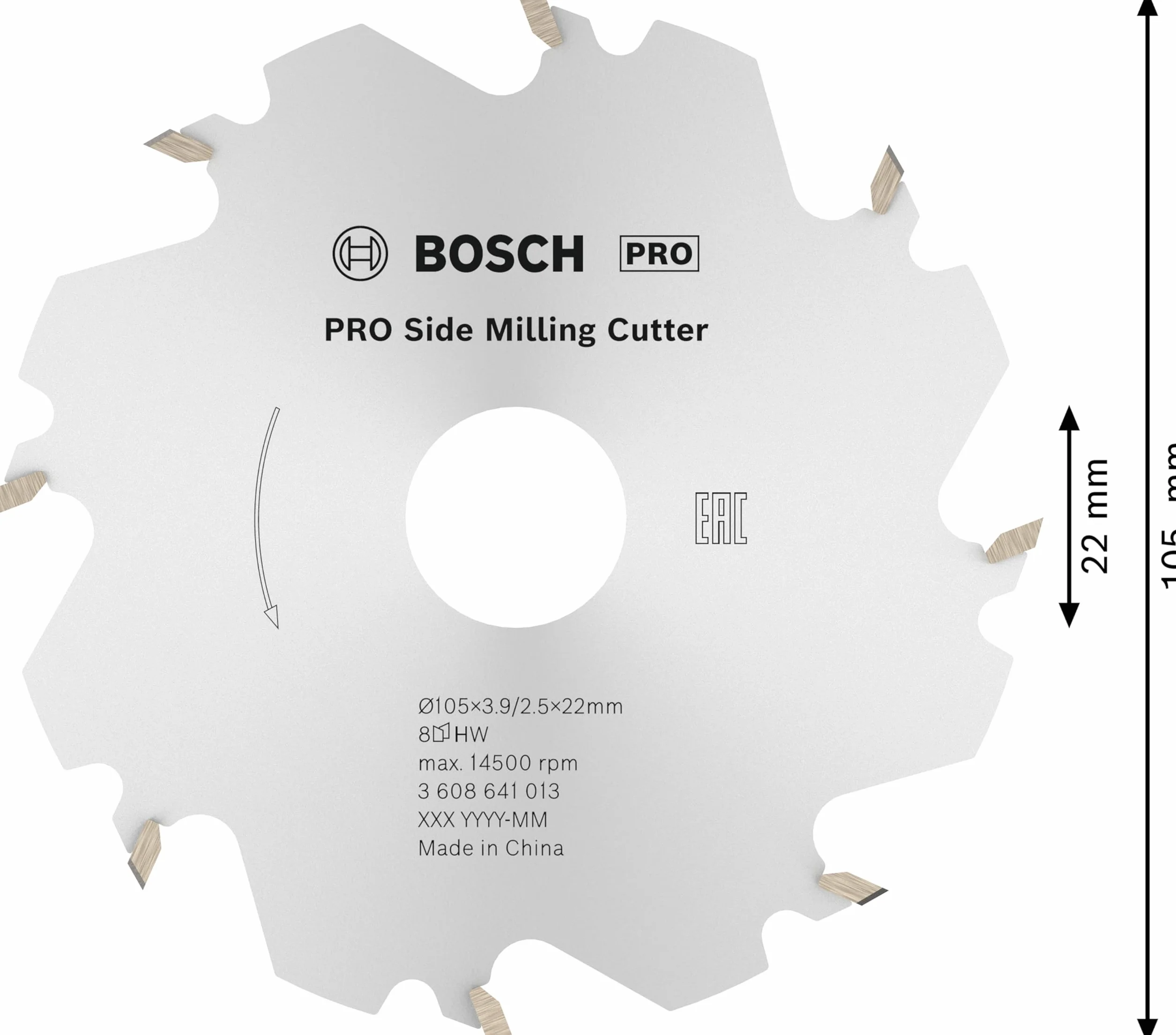 Bosch 1x Głowica frezująca PRO boczna (do Miękkie drewno, Twarde drewno, 135 x 115 mm, Professional Akcesoria Frezarka do łączników płaskich)