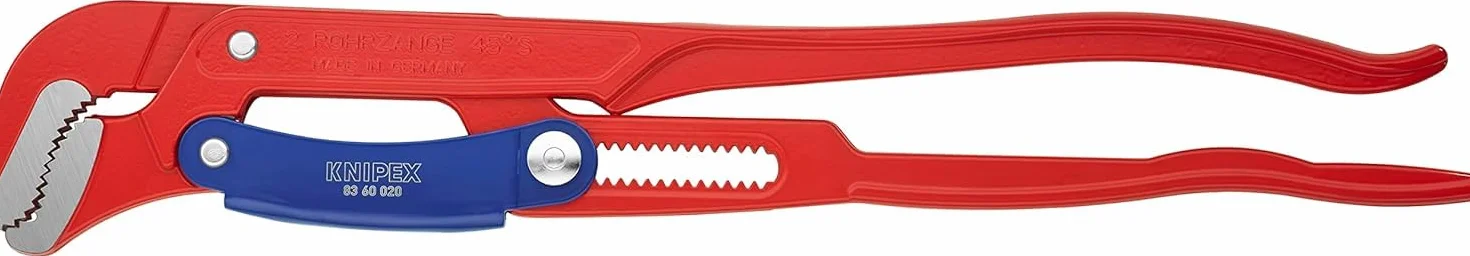 KNIPEX Klucz nastawny do rur ze szczękami typu S z przyciskiem szybkiej regulacji malowane proszkowo, czerwone 560 mm, 83 60 020