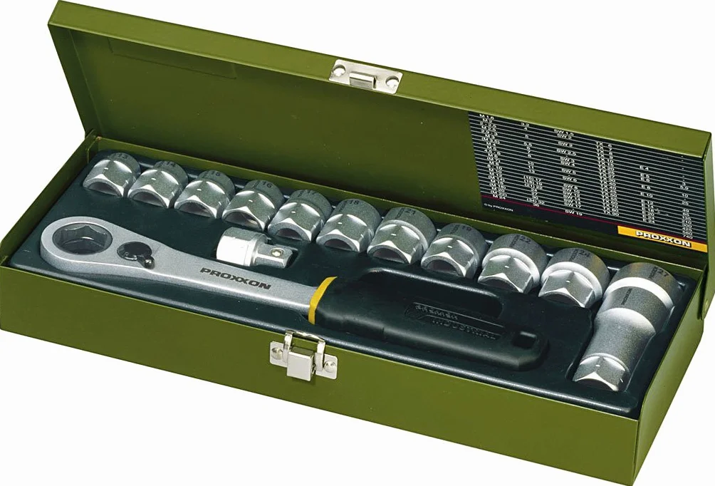 Proxxon 23604 zestaw specjalnych nasadek warsztatowych od 13 mm do 27 mm, 14-częściowy zestaw