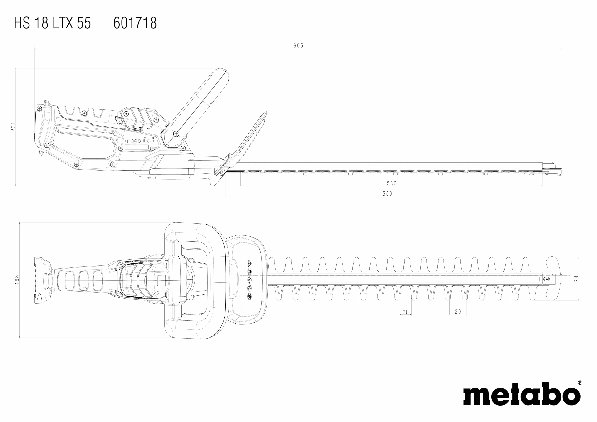 Metabo HS 18 LTX 55 akumulatorowe nożyce do żywopłotu 18 V