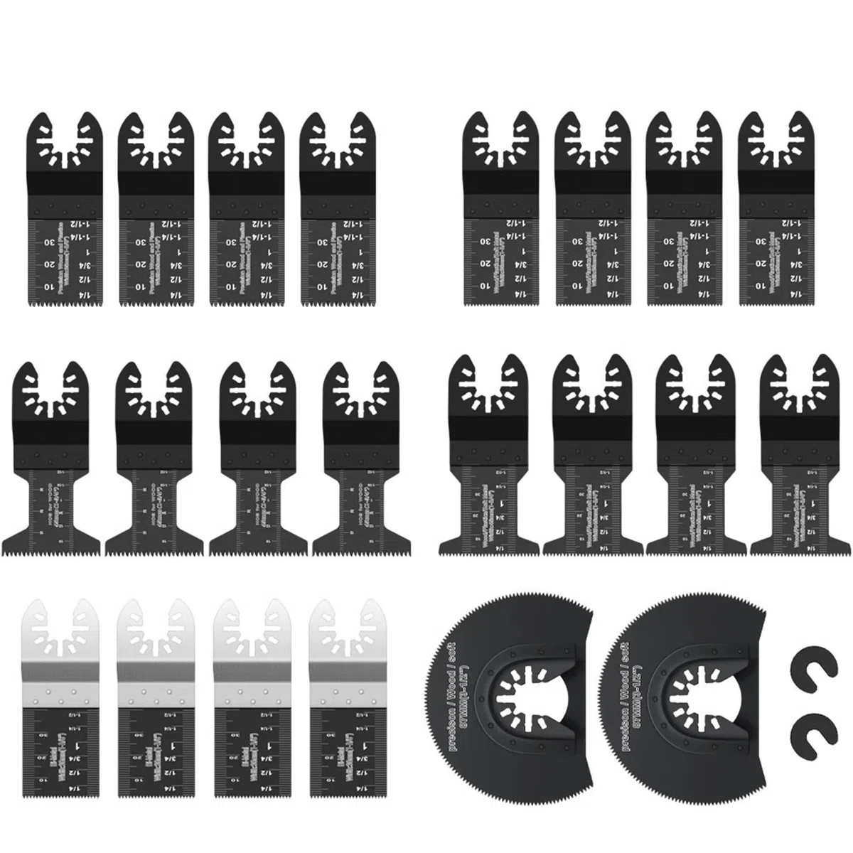 Multifunction Saw Blades Set Oscillating Quick Release For Renovator Woodworking DIY Power Tool 12-108Pcs/Set(24Pc)