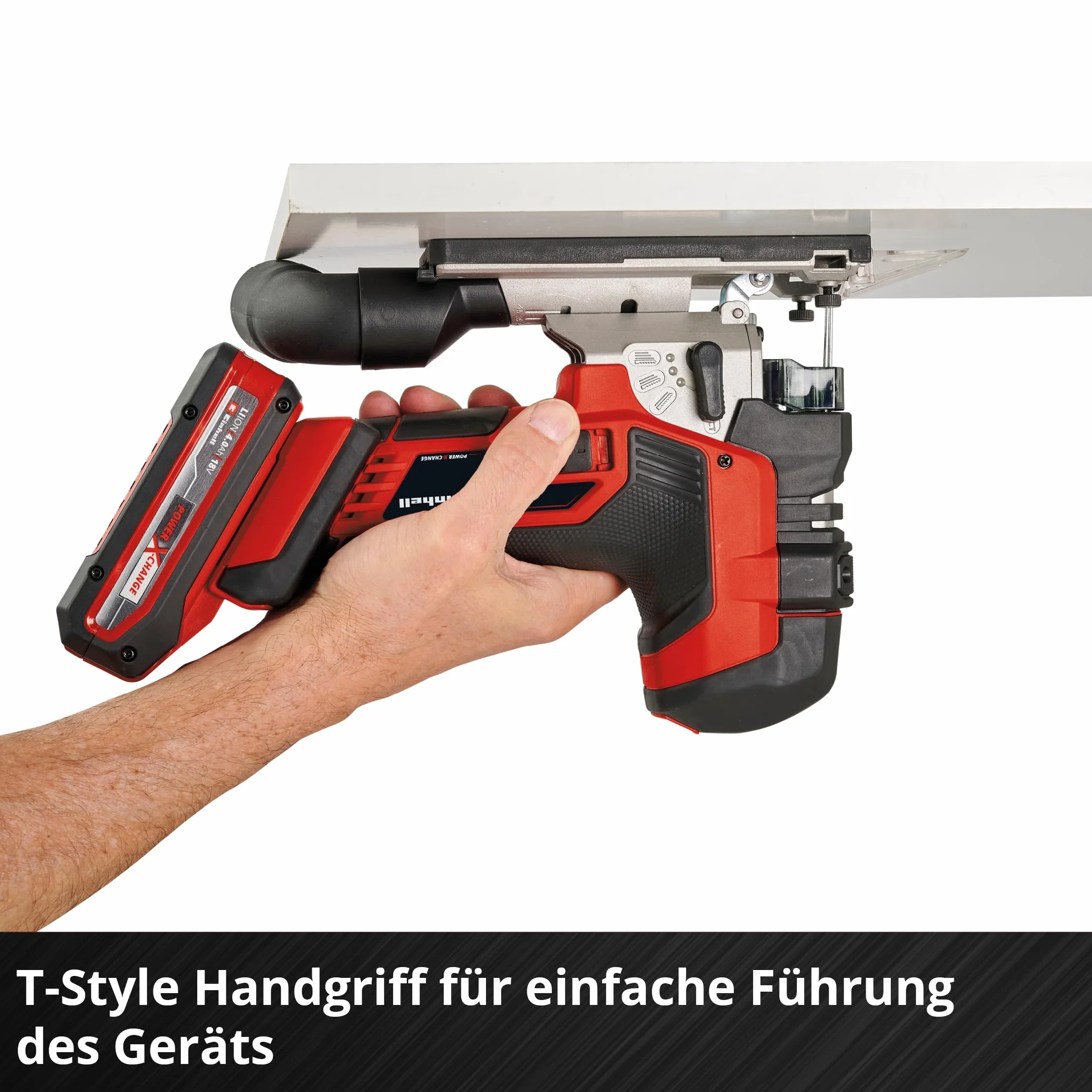 Einhell Power X-Change akumulatorowa wyrzynarka – silnik bezszczotkowy 18 V, głębokość cięcia 135 mm, długość skoku 26 mm, profesjonalna elektryczna piła wyrzynarkowa TP-JST 18/135 Li z 3 ostrzami