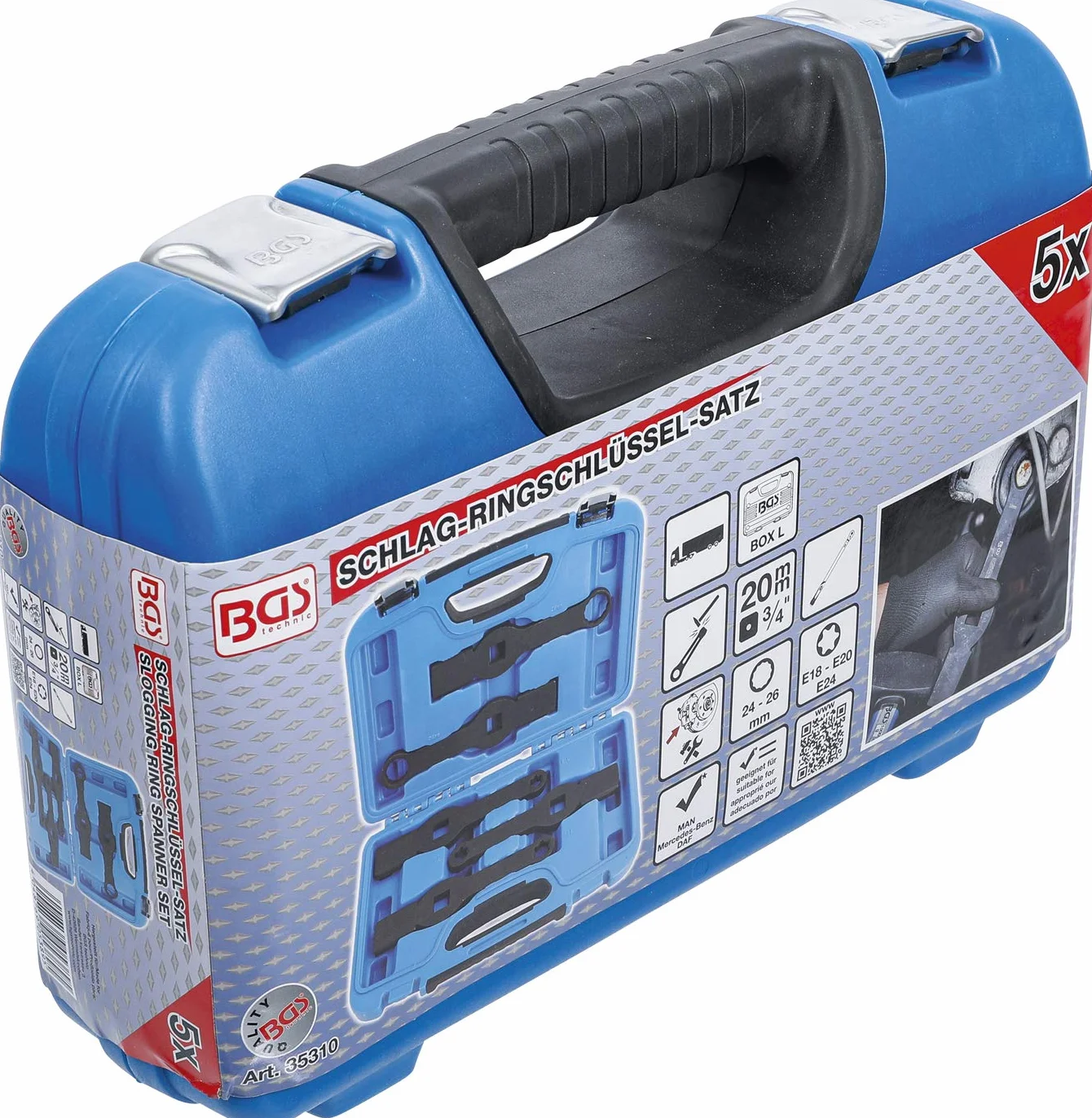 BGS 35310 Zestaw udarowych kluczy oczkowych dwunastokątnych Torx 5 szt.