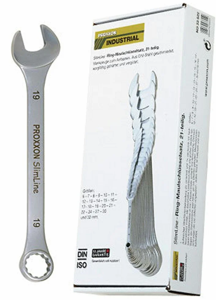 PROXXON 23822 zestaw kluczy płasko-oczkowych rozmiar 6-32 mm seria SlimLine