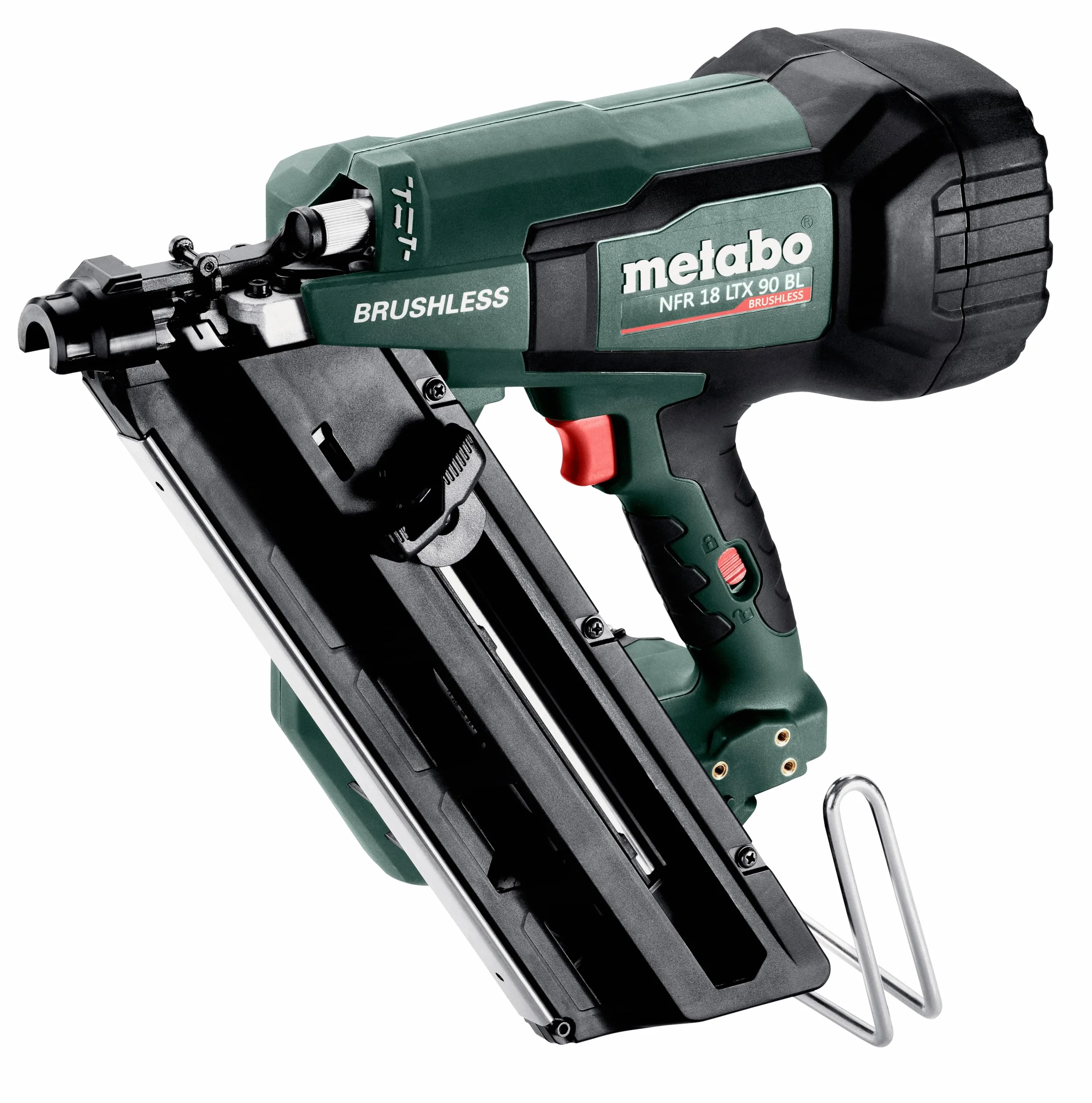 Metabo akumulatorowy gwoździarka NFR 18 LTX 90 BL – 612090840 – 18 V – Z technologią uderzenia pneumatycznego do wszechstronnych prac podłogowych i montażowych – Bez akumulatora i ładowarki