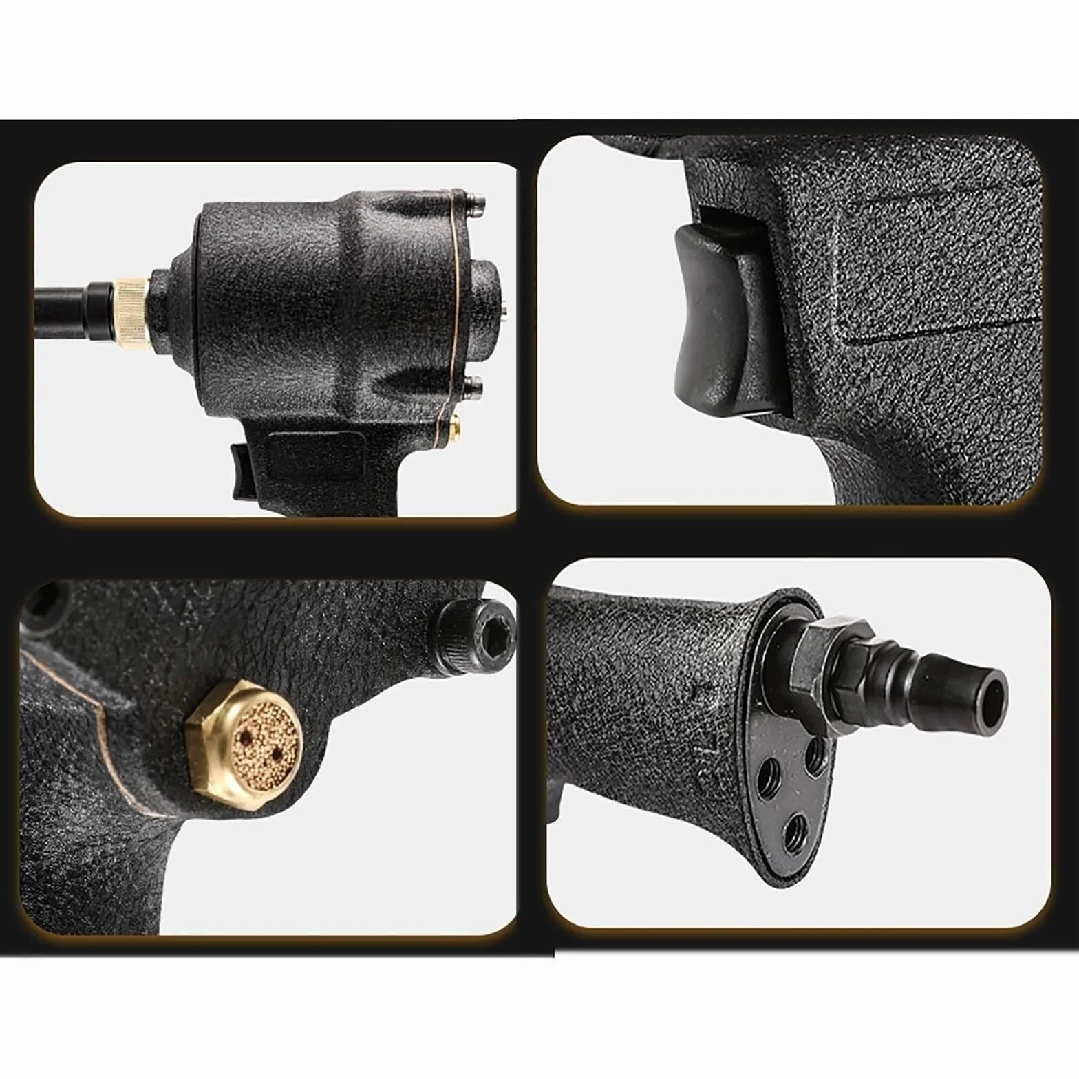 Dziurkacz pneumatyczny, pistolet do dziurkowania blachy przemysłowej, otwieracz do otworów w blasze Przemysłowe dziurkowanie w blasze z obrotem o 360°, dziurkacz pneumatyczny (Material : 3.2MM)