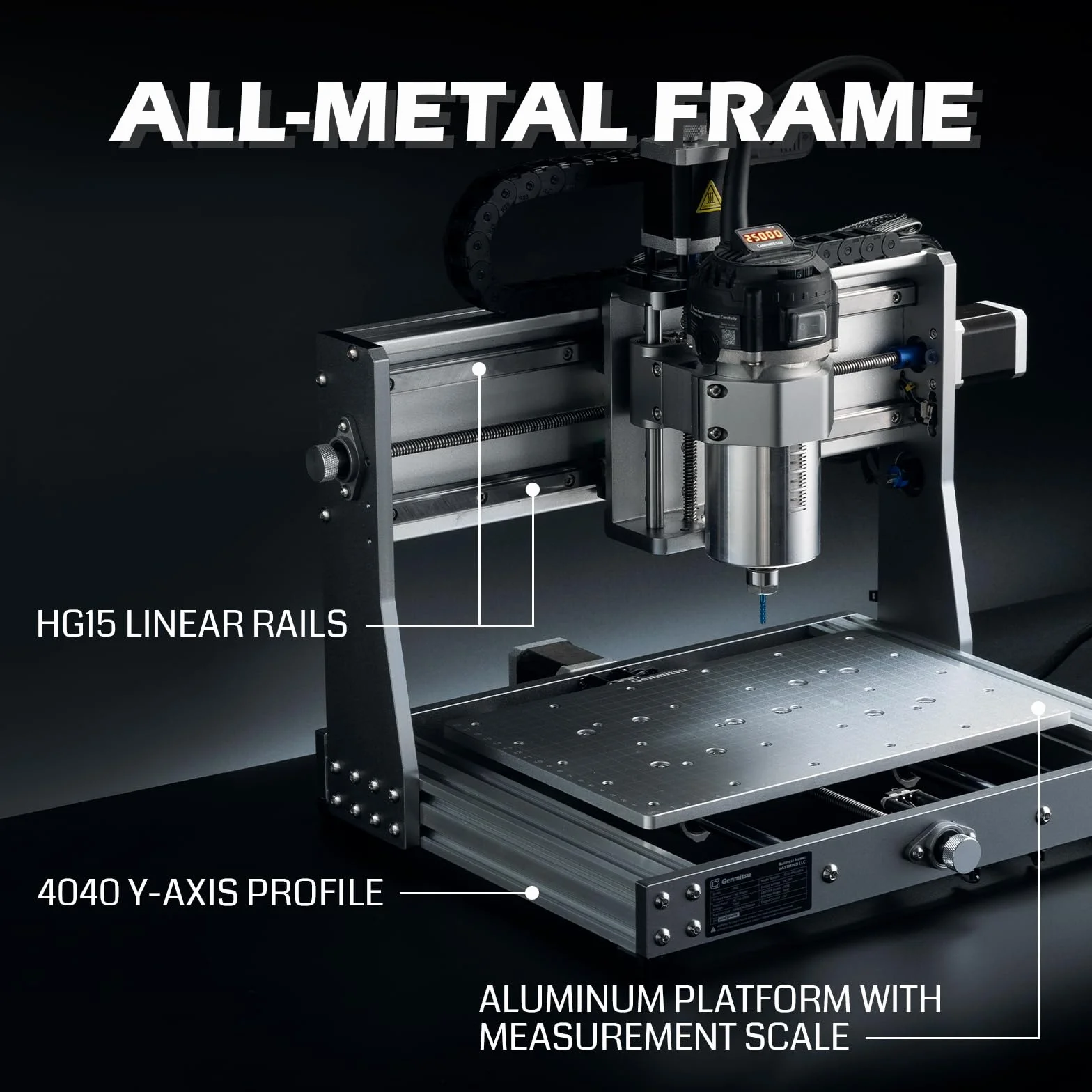 Zestaw frezarki SainSmart Genmitsu 3020 PRO Ultra, grawerka w całości wykonana z metalu, ulepszone wrzeciono 710 W do metalu i drewna, wbudowany wentylator płyty głównej