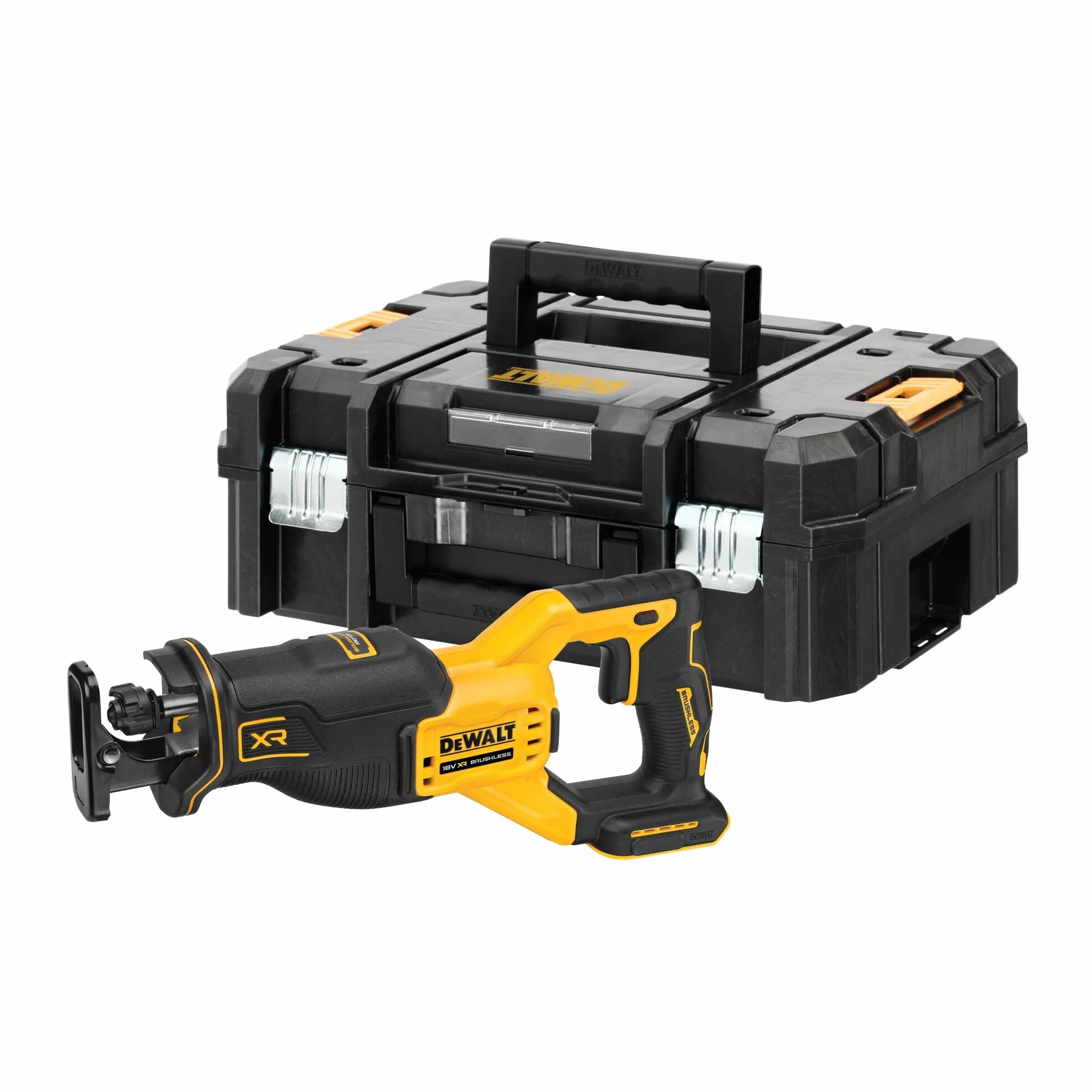 Dewalt DCS382NT akumulatorowa piła szablasta 18 V XR (silnik bezszczotkowy, bardzo kompaktowy, maks. wydajność cięcia 300 mm, wysoka prędkość cięcia, ze światłem LED, w zestawie pudełko TSTAK, dostawa