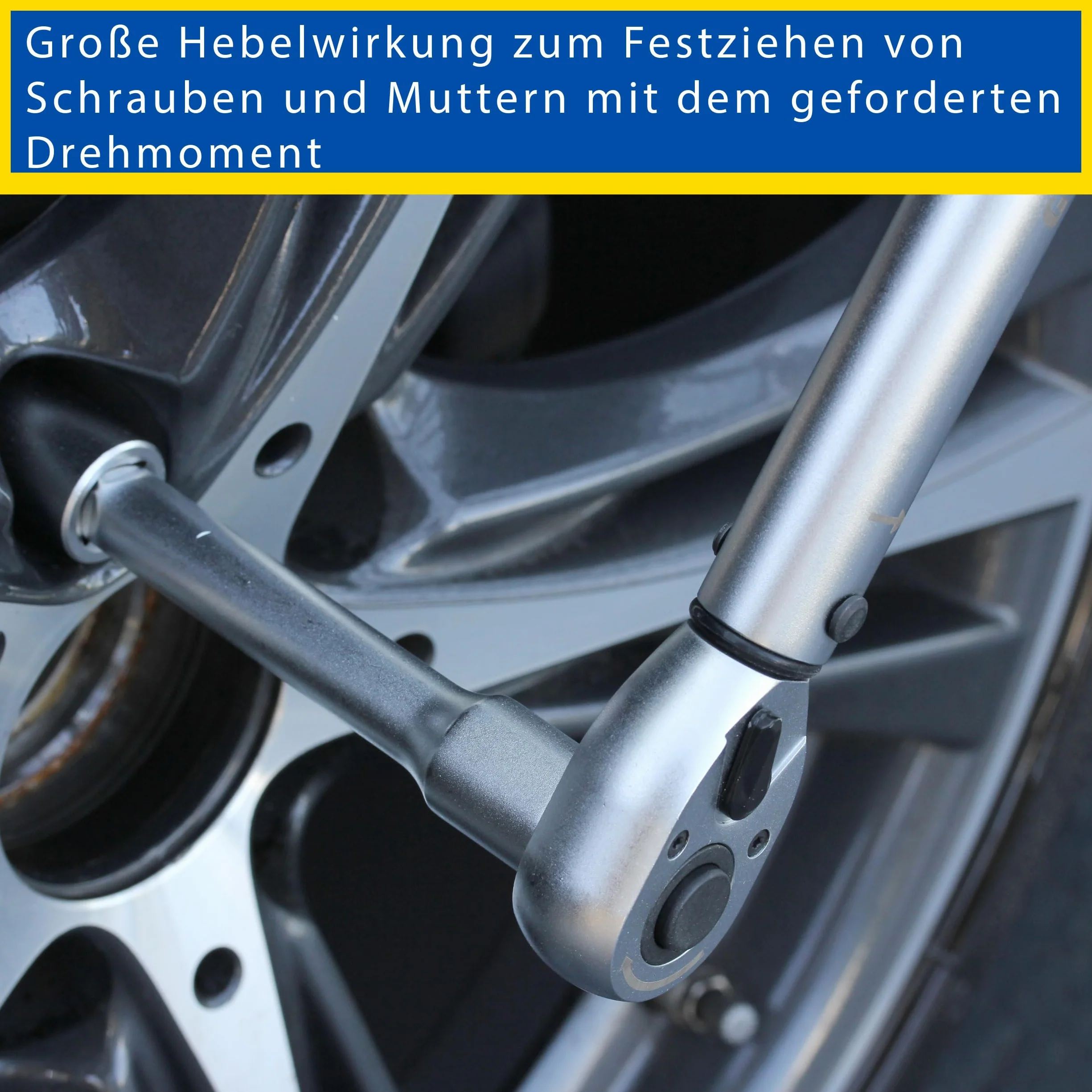 Goodyear Zestaw do wymiany kół 6-częściowy klucz dynamometryczny grzechotka dwukierunkowa 3-częściowy zestaw kluczy nasadowych przedłużacz pudełko czarny