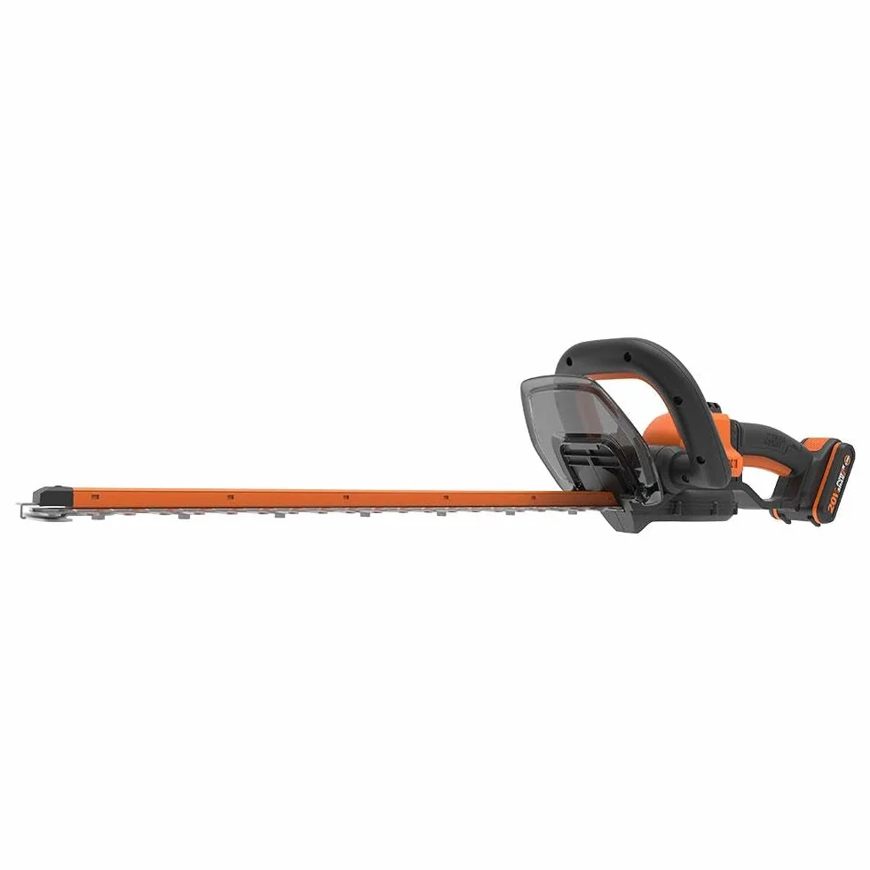 Obcinacze do żywopłotu akumulatorowego | WORX | WG264E | 20V Max. | Bateria 20V – 2Ah i ładowarka w zestawie |PowerShare | Podwójne ostrze Długość ostrza 56 cm | Odległość między zębami 20 mm |