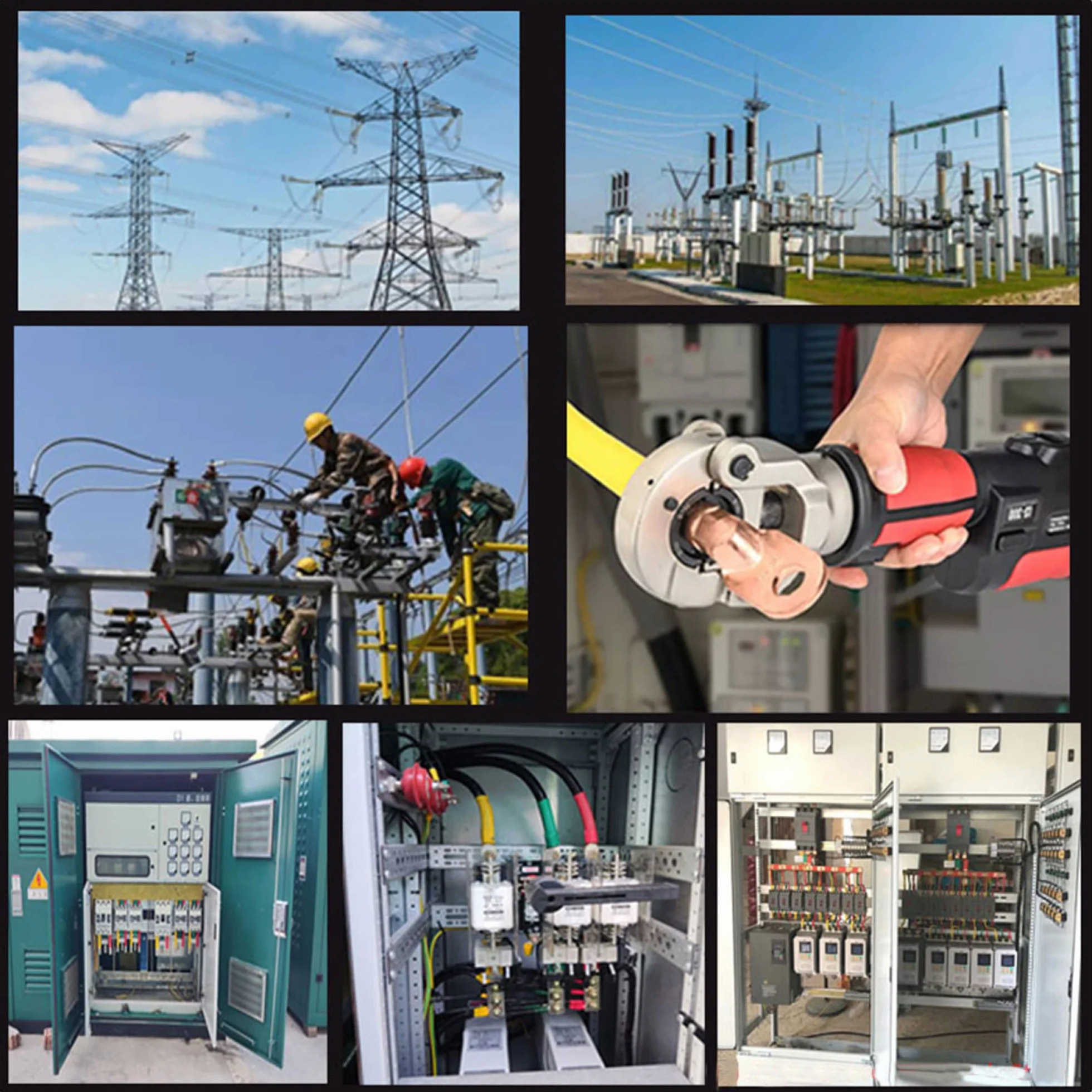 Elektryczne hydrauliczne narzędzie do zaciskania końcówek kablowych, zestaw narzędzi do elektrycznych końcówek kablowych, zakres 16-300 mm²
