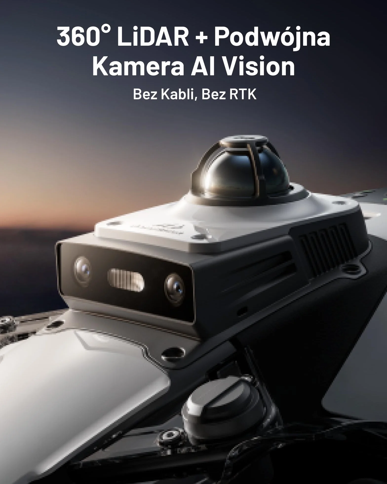 MAMMOTION LUBA mini 2 AWD 1500 Robot Koszący bez Przewodu Obwodowego LiDAR 360° Podwójna Kamera AI Vision Podwójne Tarcze Tnące Auto Regulacja Wysokości Nachylenie 80%