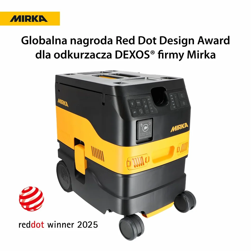 MIRKA DEXOS 1217 AFC - odkurzacz przemysłowy klasy M z automatycznym systemem czyszczenia i wężem 4 m - do szlifierek i warsztatów