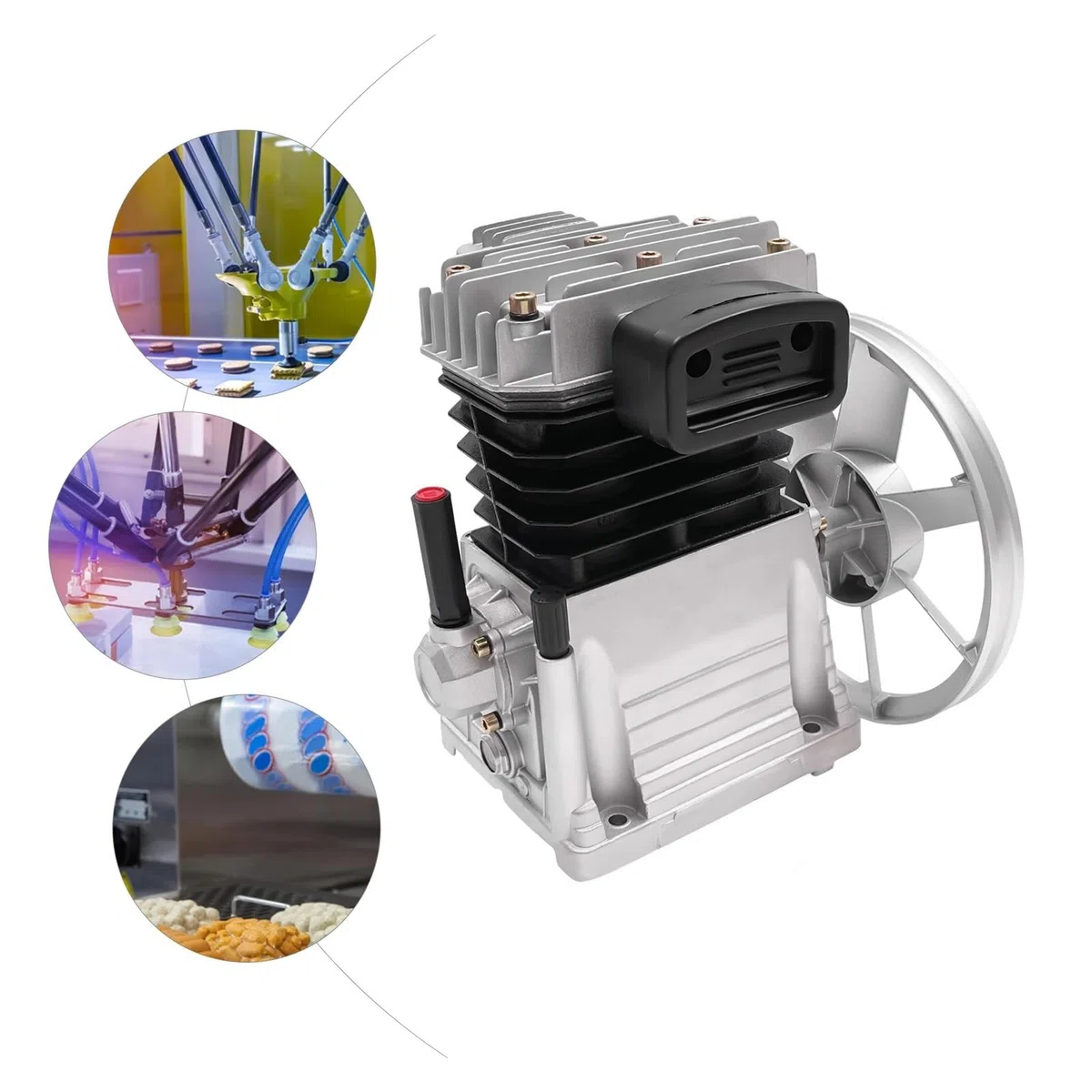 Cylinder Głowica Pompy Sprężarki Powietrza Z 2 Cylindrami Do Przemysłu Elektronicznego, Maszynowego dla Maszyny