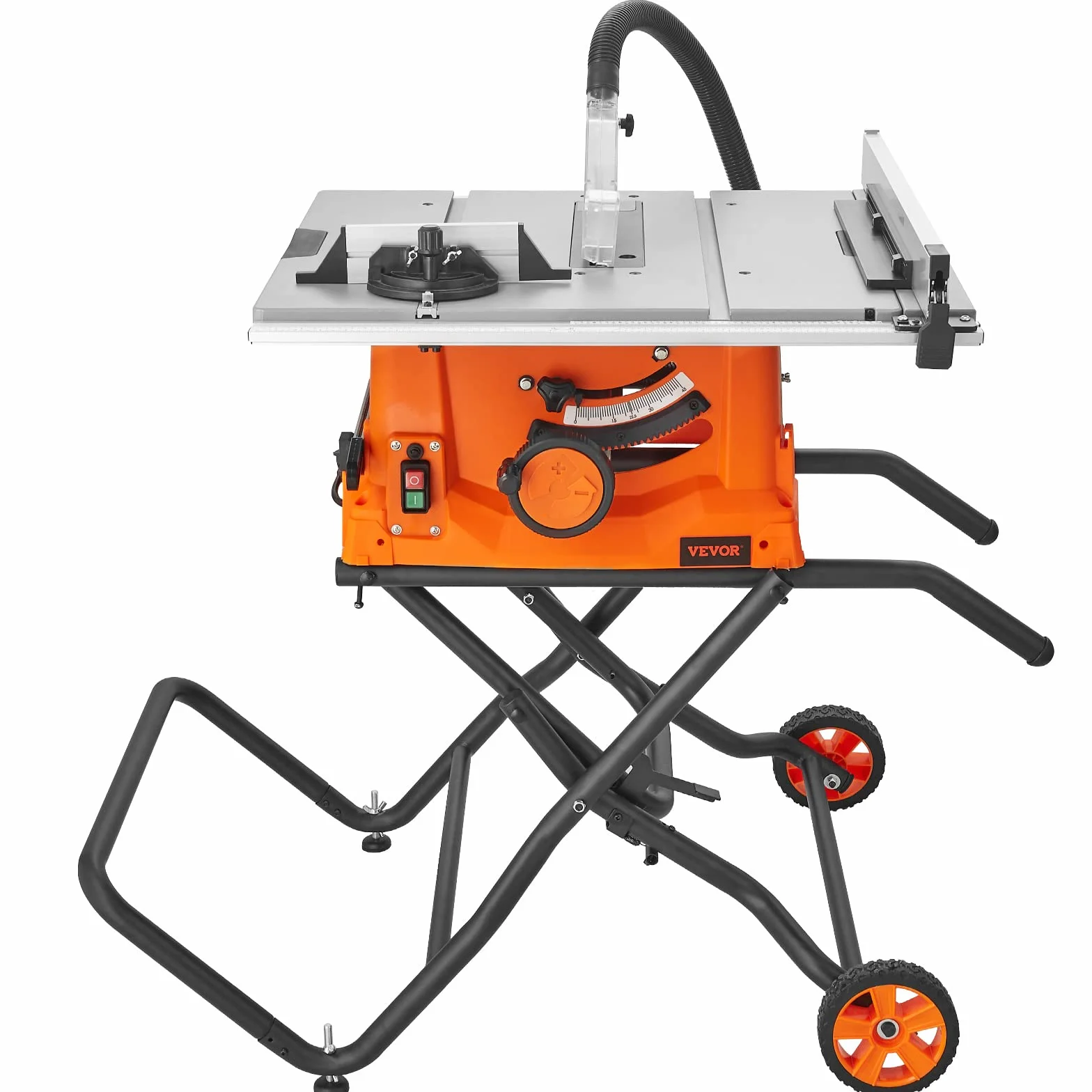 VEVOR Piła stołowa z podstawką 625 mm Piła stołowa Pro 4800 obr./min 1800 W, cięcie poprzeczne 85 mm 90°, cięcie skokowe 55 mm 45°, do cięcia drewna, stolarki, warsztatu, na zewnątrz
