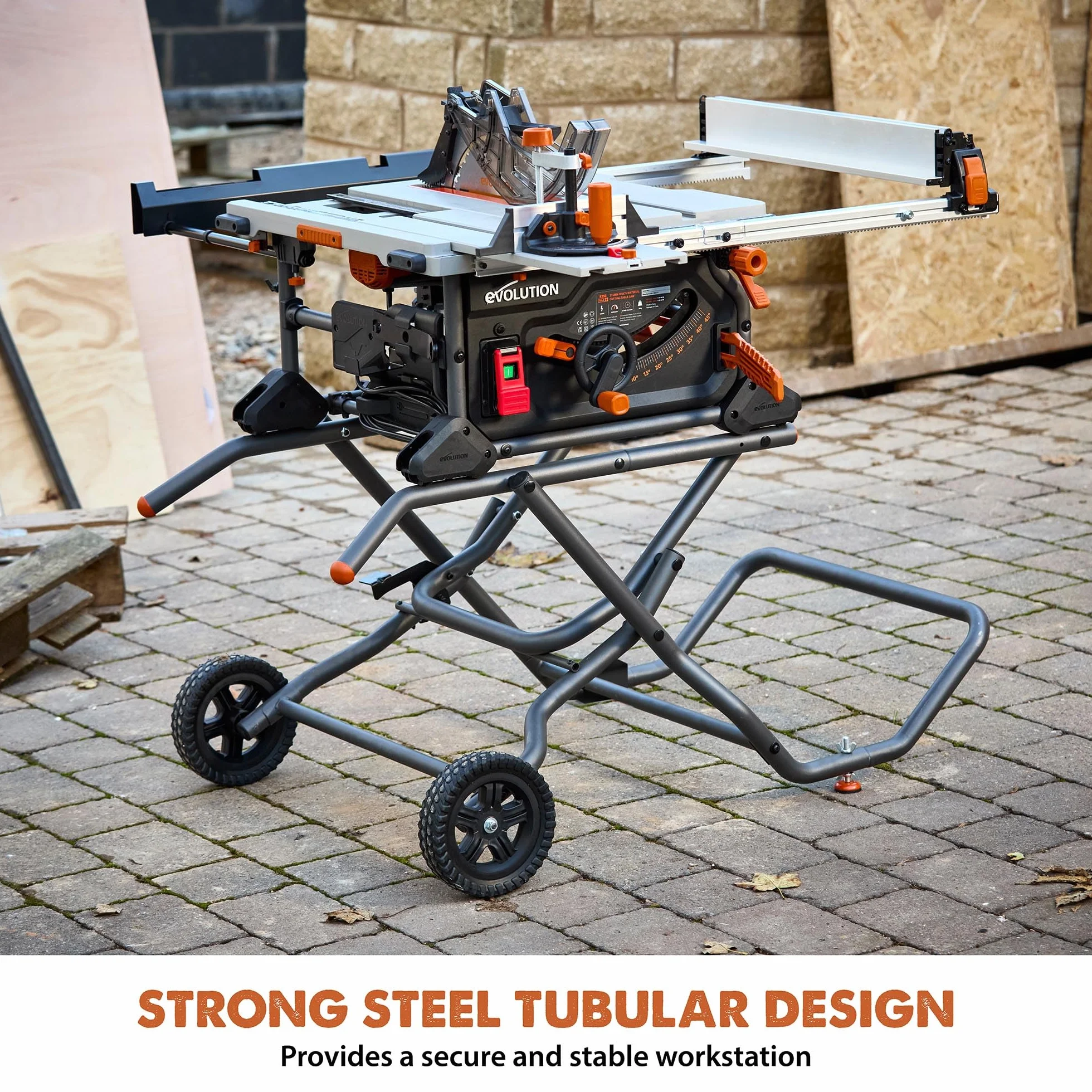 Evolution Power Tools Stojak na piłę stołową składany R255TBL R255TBL+ duże koła terenowe