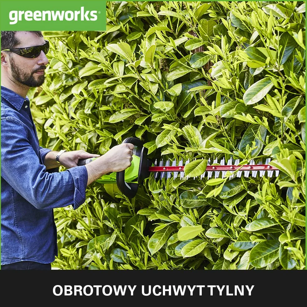 Greenworks G40Ht61 Nożyce do Żywopłotu, Zielony/Czerwony, 24,5 x 22,2 x 99,5 cm; 2,8 kg