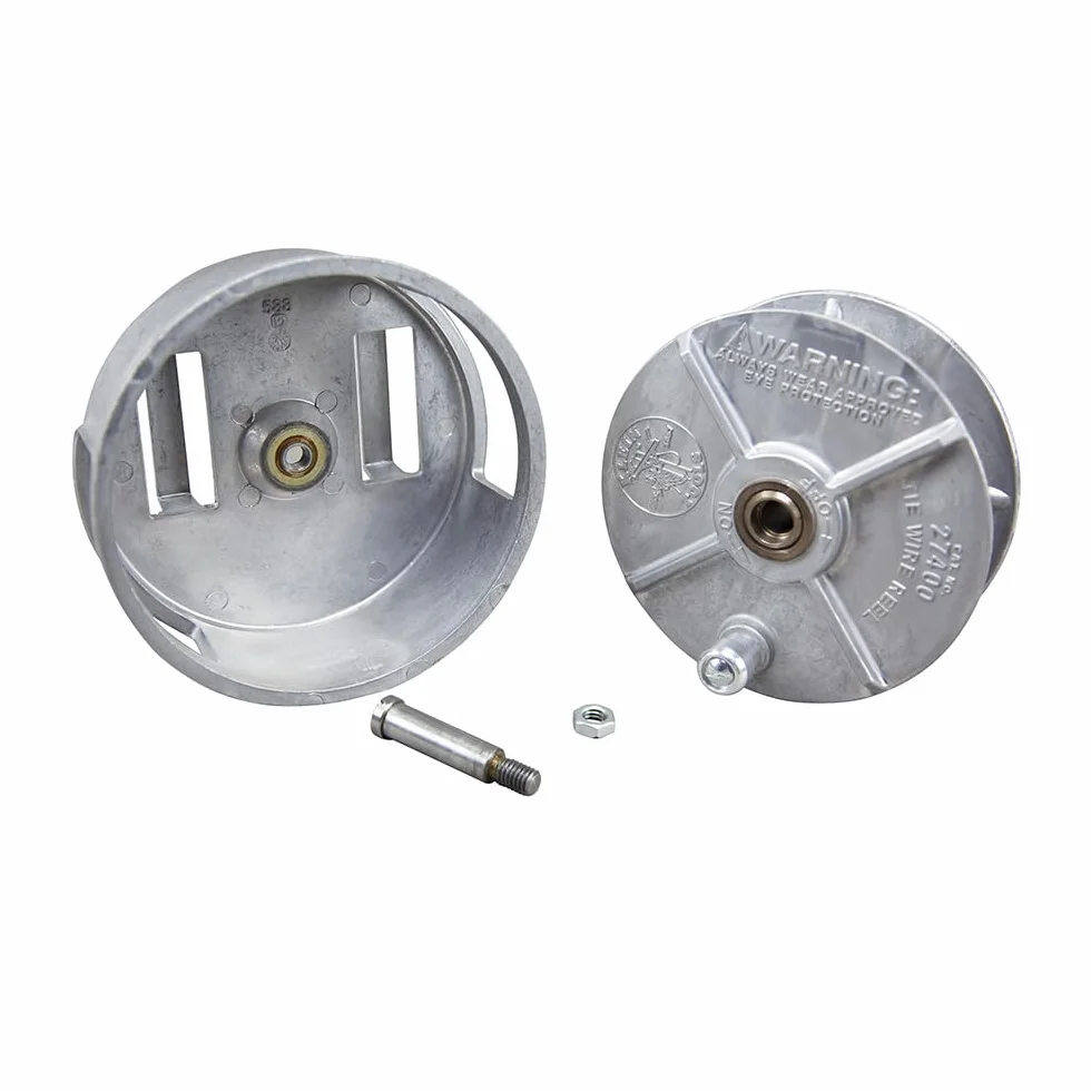 Klein Tools 27400 Kołowrotek wiązany wiązaniem, lekki aluminiowy, leworęczny i praworęczny z pokrętłem do przewijania