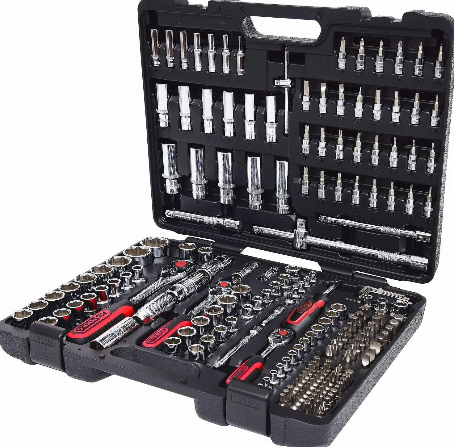 KS Tools 918.0795 CHROMEplus Zestaw podw. kluczy nasadowych,195-szt, 1/4" + 3/8" + 1/2"
