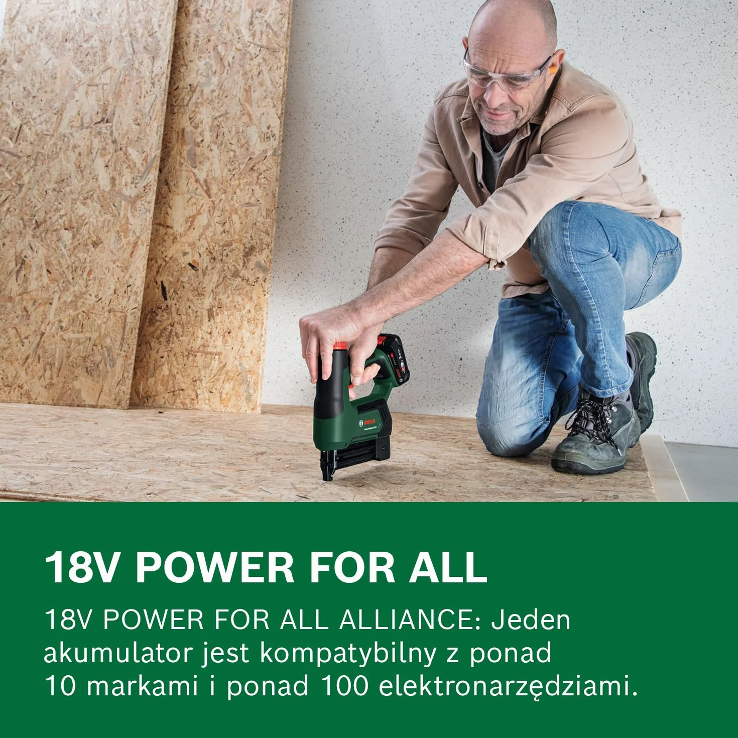 Bosch 18V System Akumulatorowy zszywacz/gwoździarka AdvancedTacker 18V-25 (narzędzie typu do zszywania i wbijania gwoździ, zszywki, gwoździe, element dystansowy, osłona noska z prowadnikiem drutu)