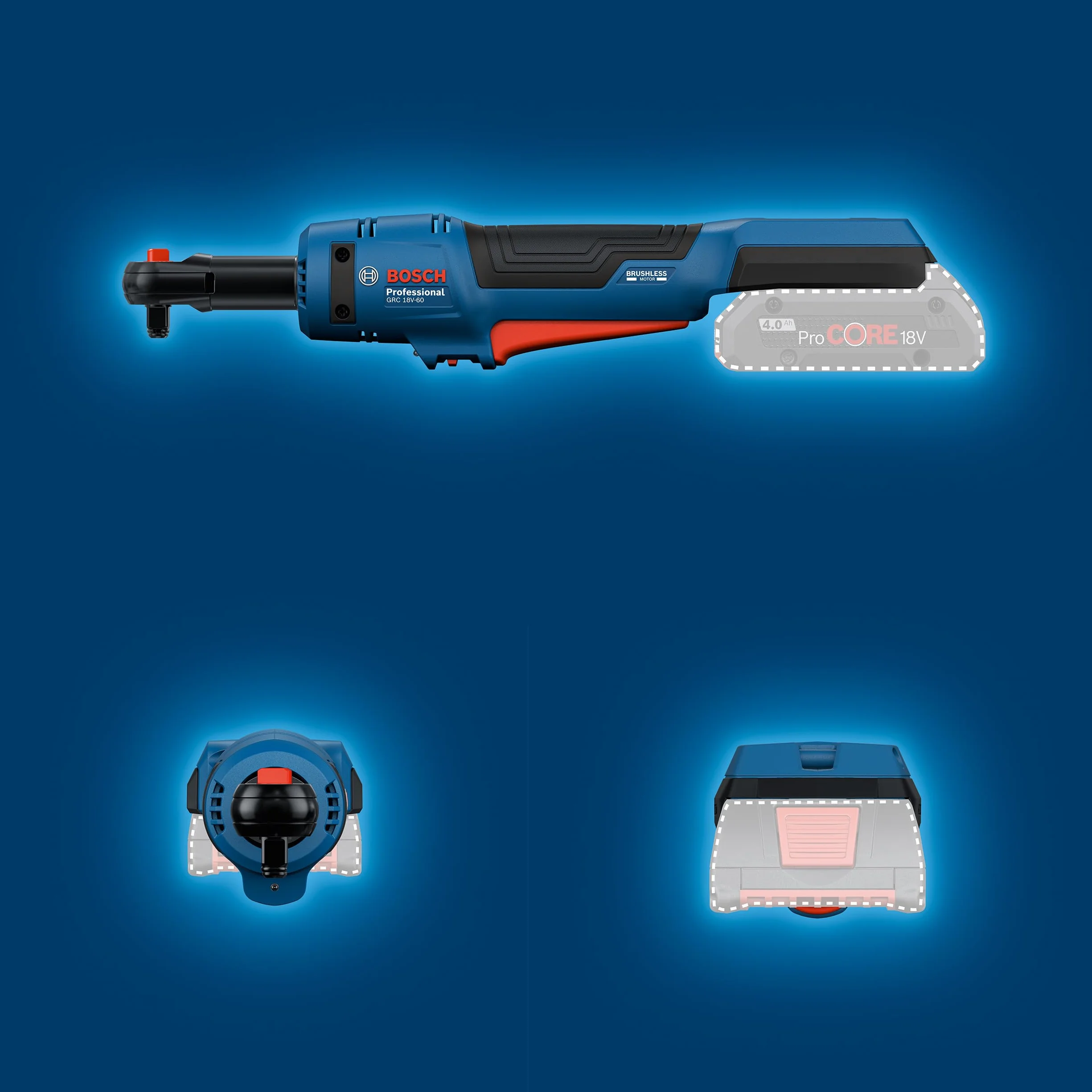 Bosch Professional 18V System Akumulatorowy klucz grzechotkowy GRC 18V-60 (zestaw: walizka L-BOXX)