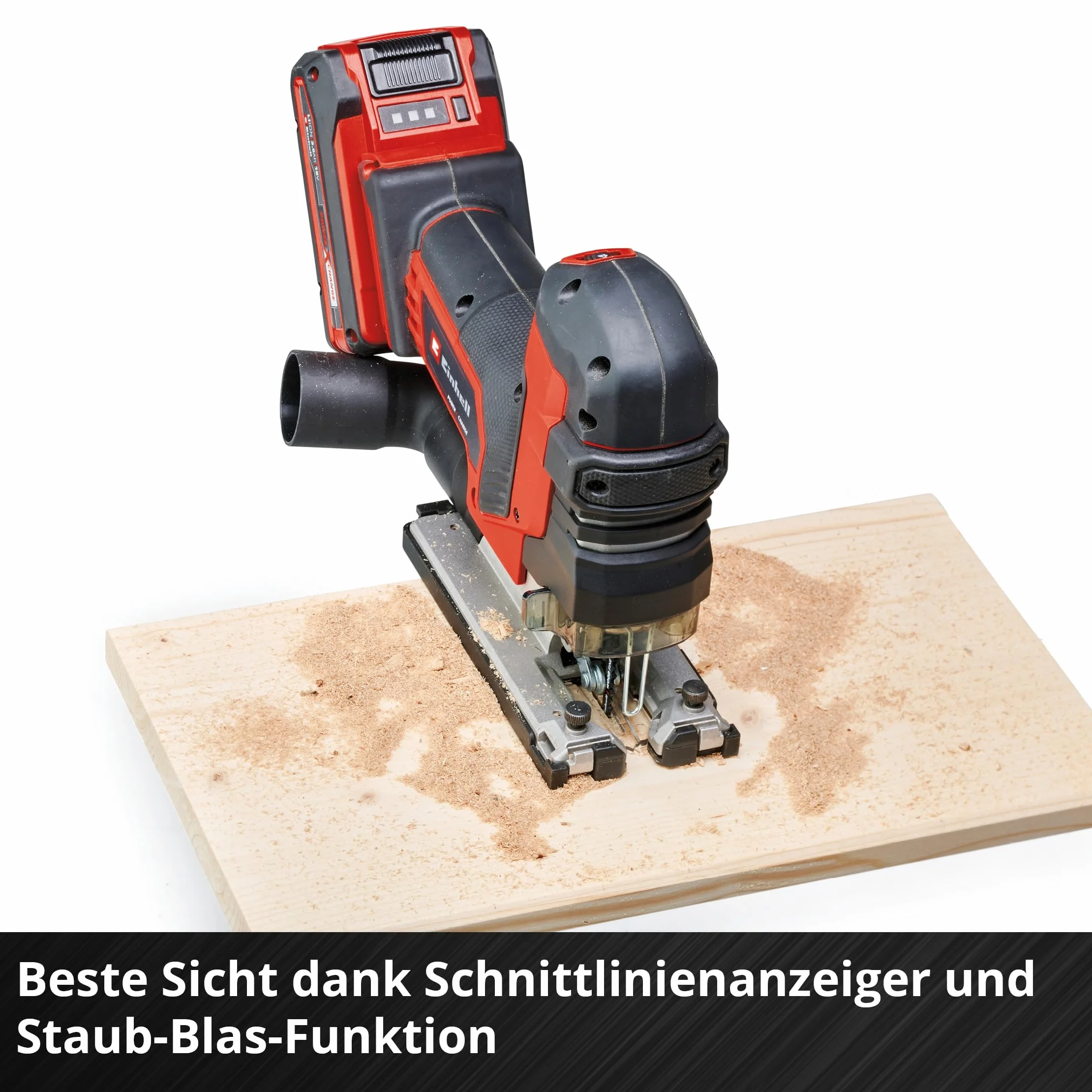Einhell Power X-Change akumulatorowa wyrzynarka – silnik bezszczotkowy 18 V, głębokość cięcia 135 mm, długość skoku 26 mm, profesjonalna elektryczna piła wyrzynarkowa TP-JST 18/135 Li z 3 ostrzami