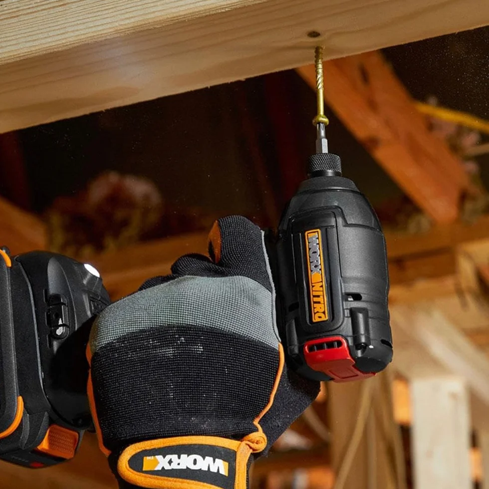 WORX Nitro akumulatorowa wkrętarka udarowa 20 V WX265.9 – wydajny silnik bezszczotkowy – 3 poziomy prędkości i 2 tryby – moment obrotowy 200 Nm – 3400 obr./min – lekka i kompaktowa – bez akumulatora i