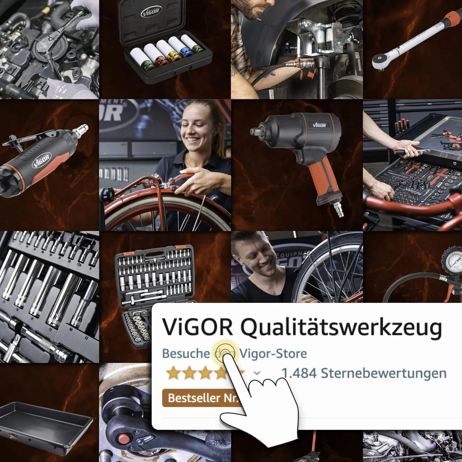 ViGOR V2461N 172-częściowy zestaw nasadek z grzechotką dwustronną