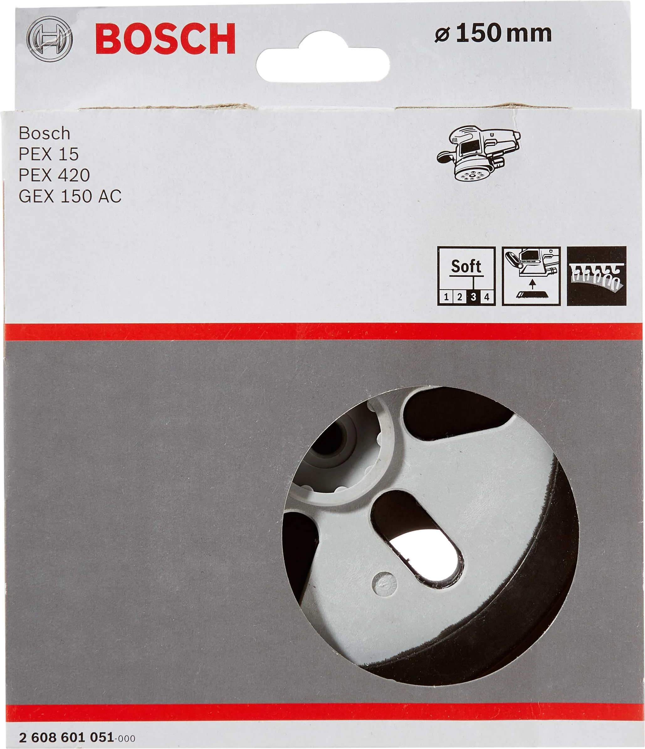 Bosch 1 x podkładka szlifierska (farba, tynk, Ø 150 mm, 6 otworów, miękka, akcesoria do szlifierki mimośrodowej