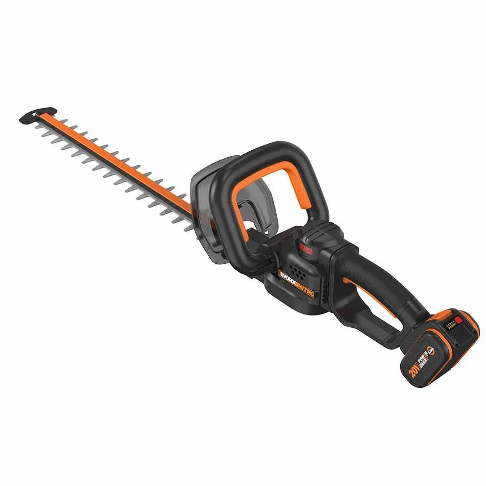 WORX Nitro - bezprzewodowy rozmiar 20V - 4Ah - ostrze 56 cm - Bj: 27 mm - WG263E (w zestawie z akumulatorem i ładowarką, bezszczotkowy silnik, ostrza podwójne)