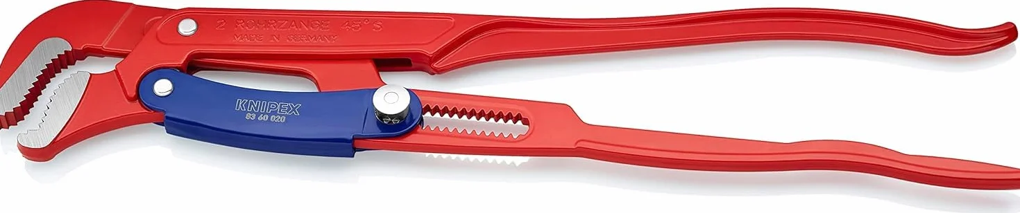 KNIPEX Klucz nastawny do rur ze szczękami typu S z przyciskiem szybkiej regulacji malowane proszkowo, czerwone 560 mm, 83 60 020
