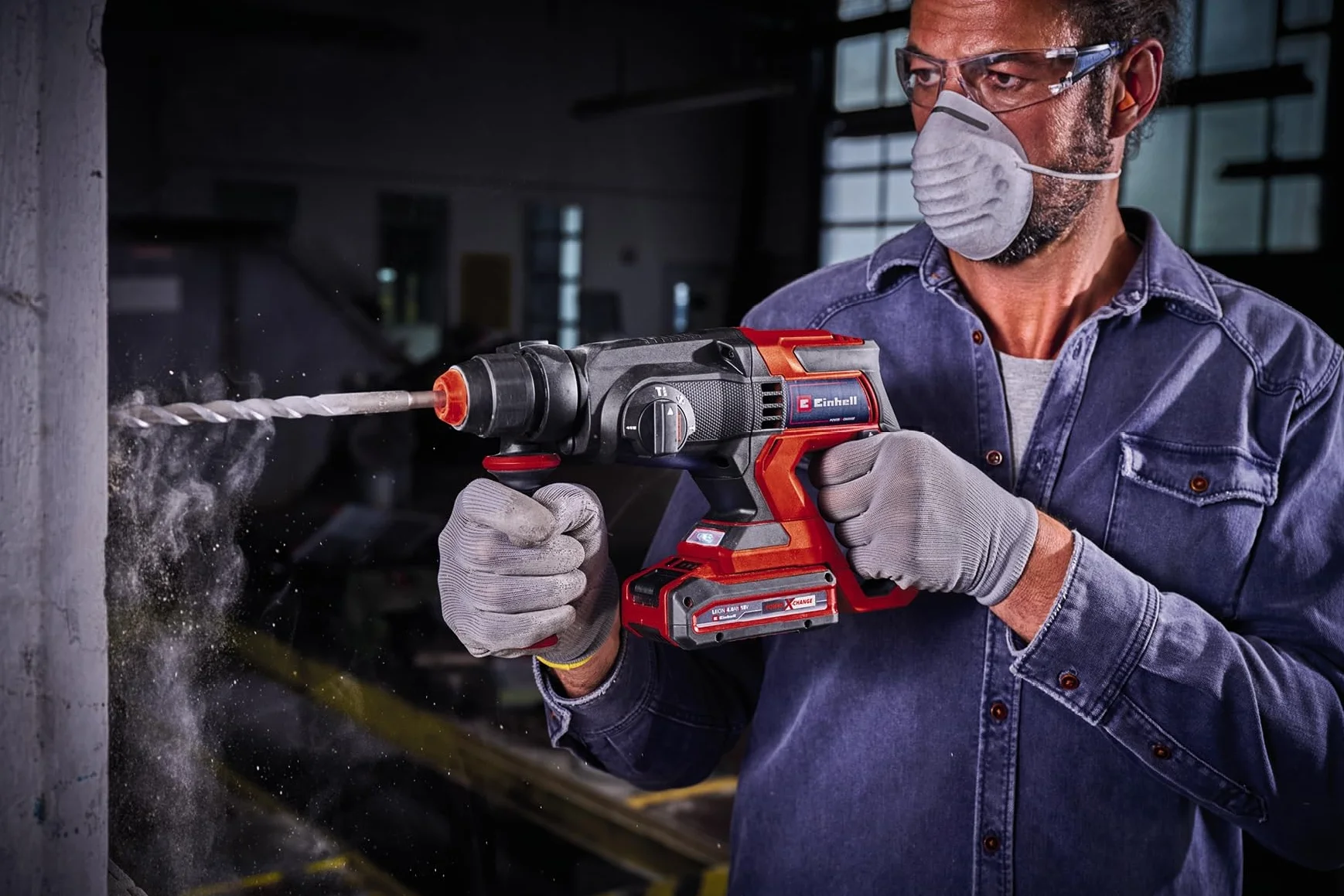 Einhell Akumulatorowy młot udarowo-obrotowy TE-HD 18/20 Li-Solo Power X-Change (18 V, 1,8 J, moc wiercenia 20 mm w betonie, maks. prędkość udaru 4750 min-1, w zestawie walizka, bez akumulatora)