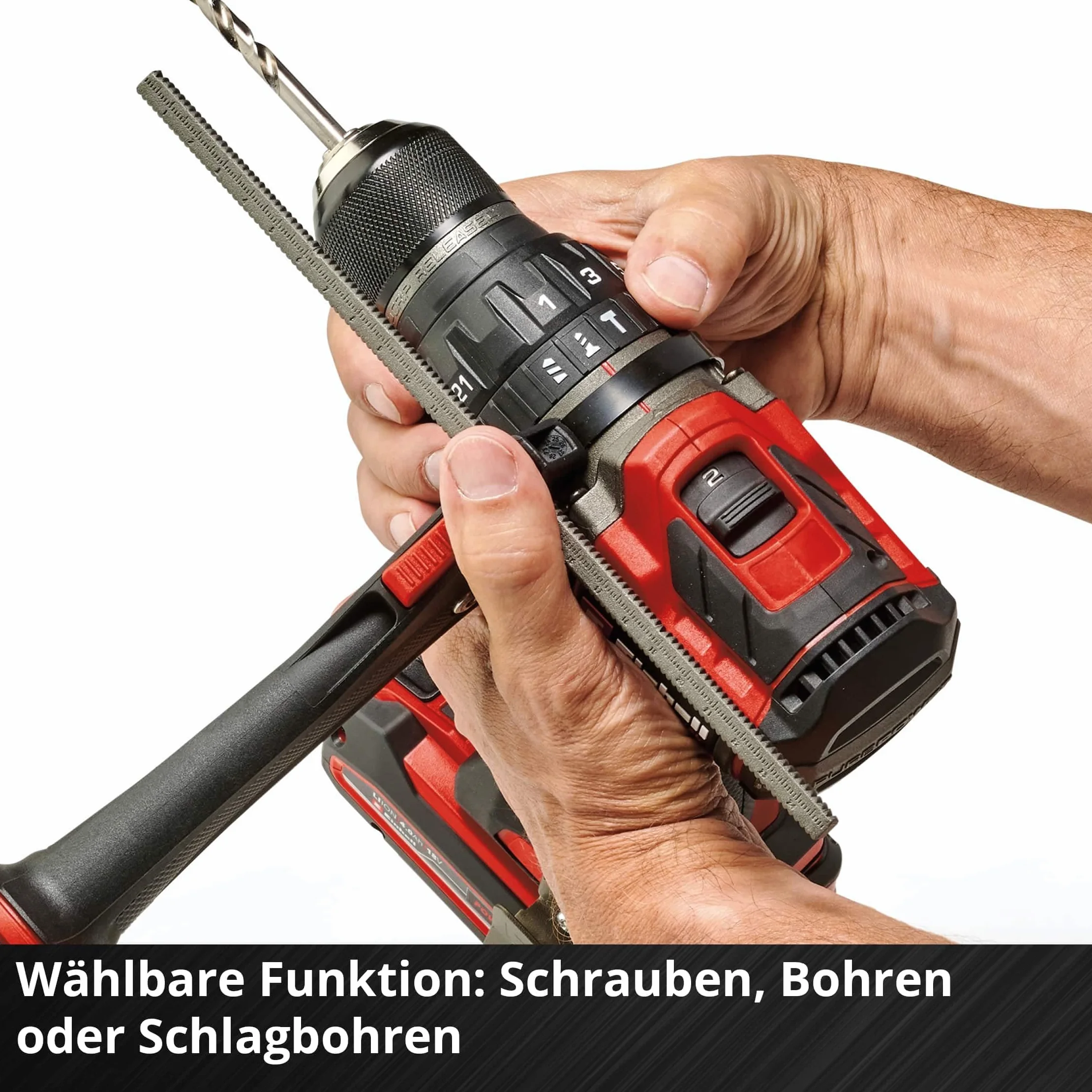 Einhell Profesjonalna akumulatorowa wiertarko-wkrętarka udarowa TP-CD 18/120 Li-i BL-Solo Power X-Change (18 V, bezszczotkowa, 120 Nm, funkcja wiercenia udarowego, uchwyt wiertarski 13 mm, 2-biegowy,