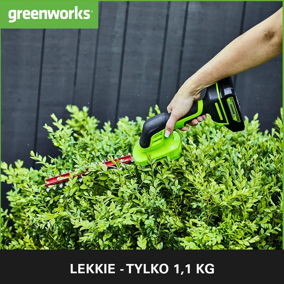Greenworks G24Shtk2 Akumulatorowe Nożyce do Żywopłotu, 31,6 x 15,8 x 17,1 cm