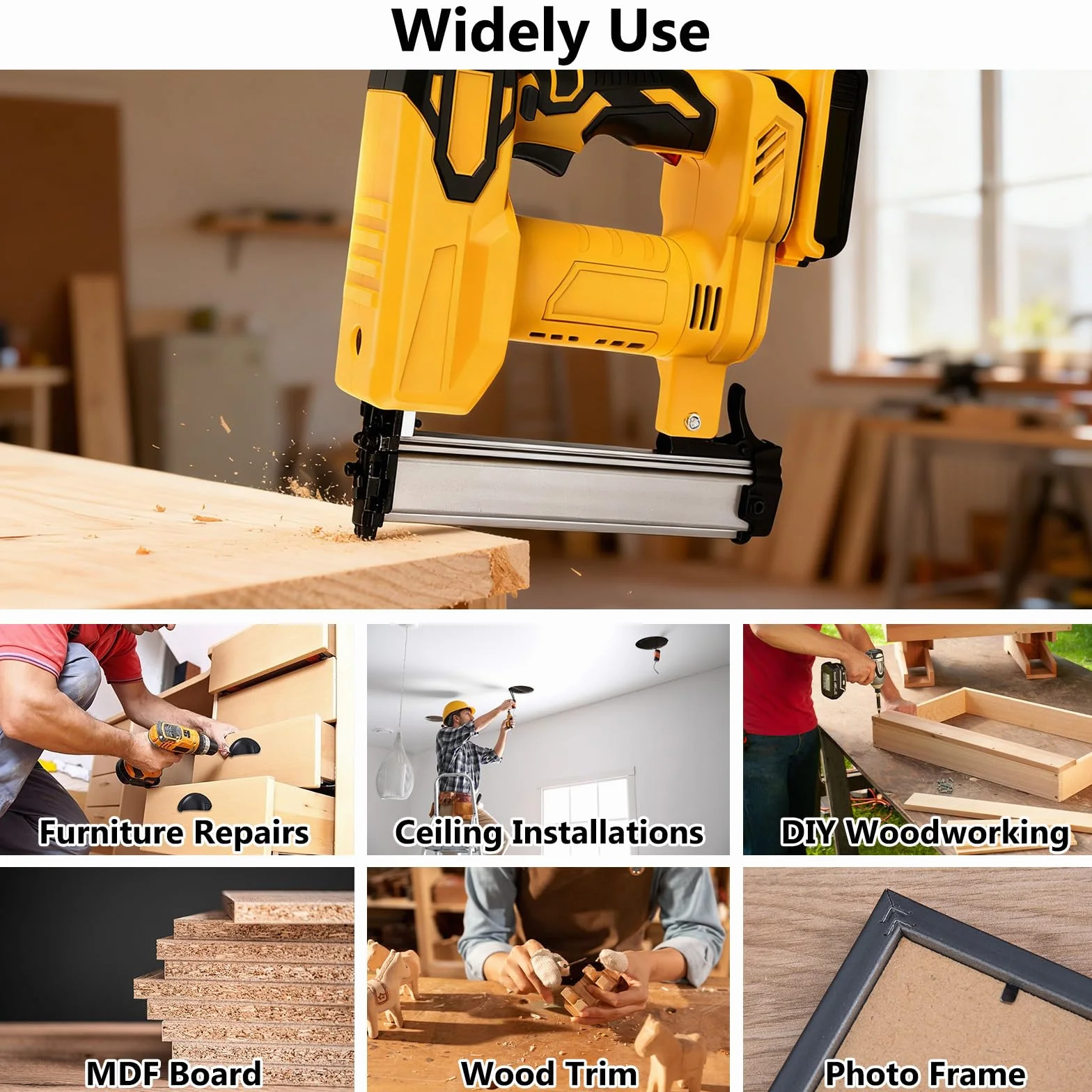 Akumulatorowy zszywacz do gwoździ do Dewalt 20 V, 18 GA, elektryczny zszywacz, elektroniczna gwoździarka, odporny na zapychanie, 2 w 1, elektryczna gwoździarka z 2000 gwoździami, zszywkami, zszywaczem