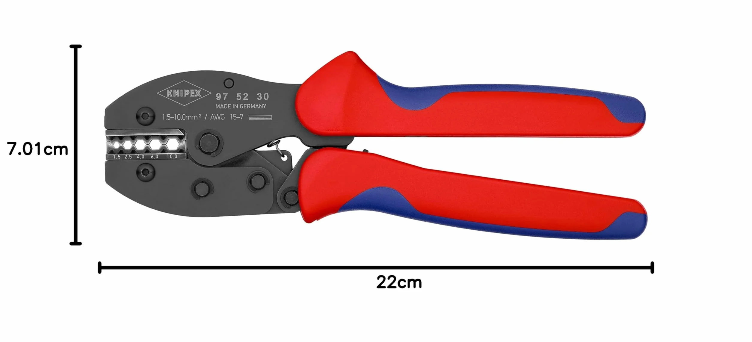 KNIPEX PreciForce Szczypce do zagniatania z osłonkami wielokomponentowymi 220 mm, 97 52 30