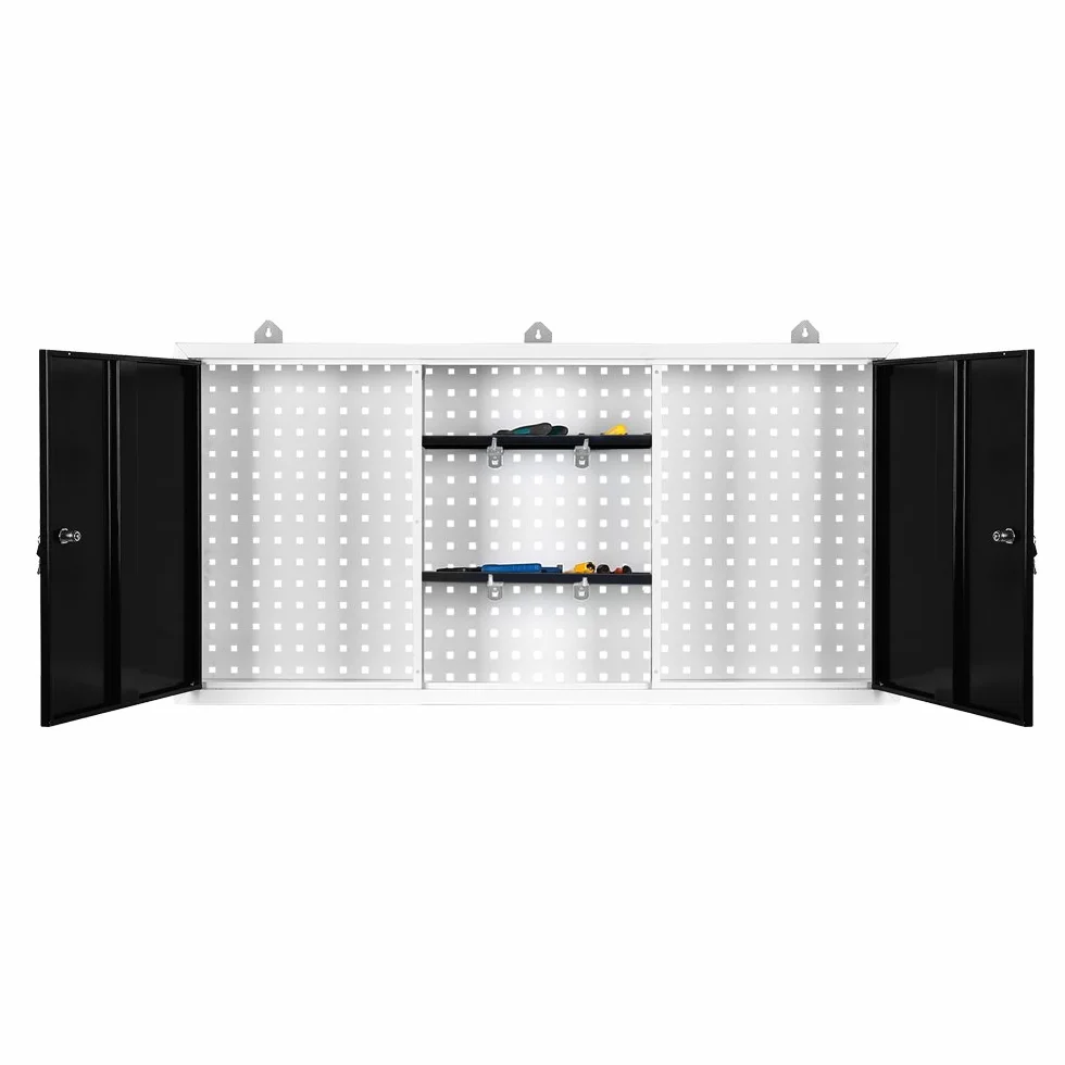Wiltec Szafka narzędziowa wisząca 60x120x19 cm zamykana z perforacją, stalowa szafka warsztatowa, meble warsztatowe idealne do garażu i warsztatu