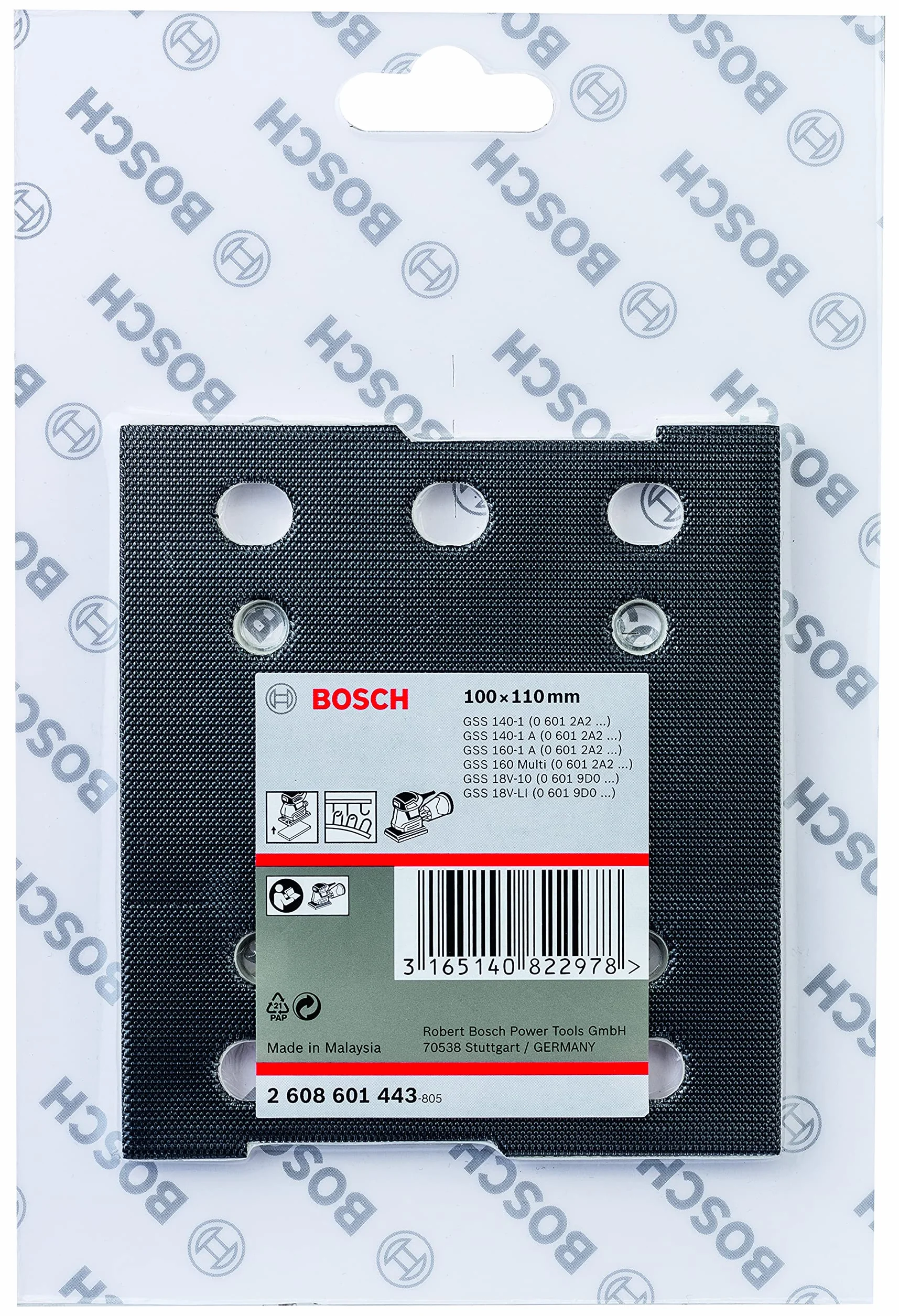 Bosch Accessories Pro płyta szlifierska do szlifierek oscylacyjnych firmy Bosch (rzep, 110 x 100 mm)