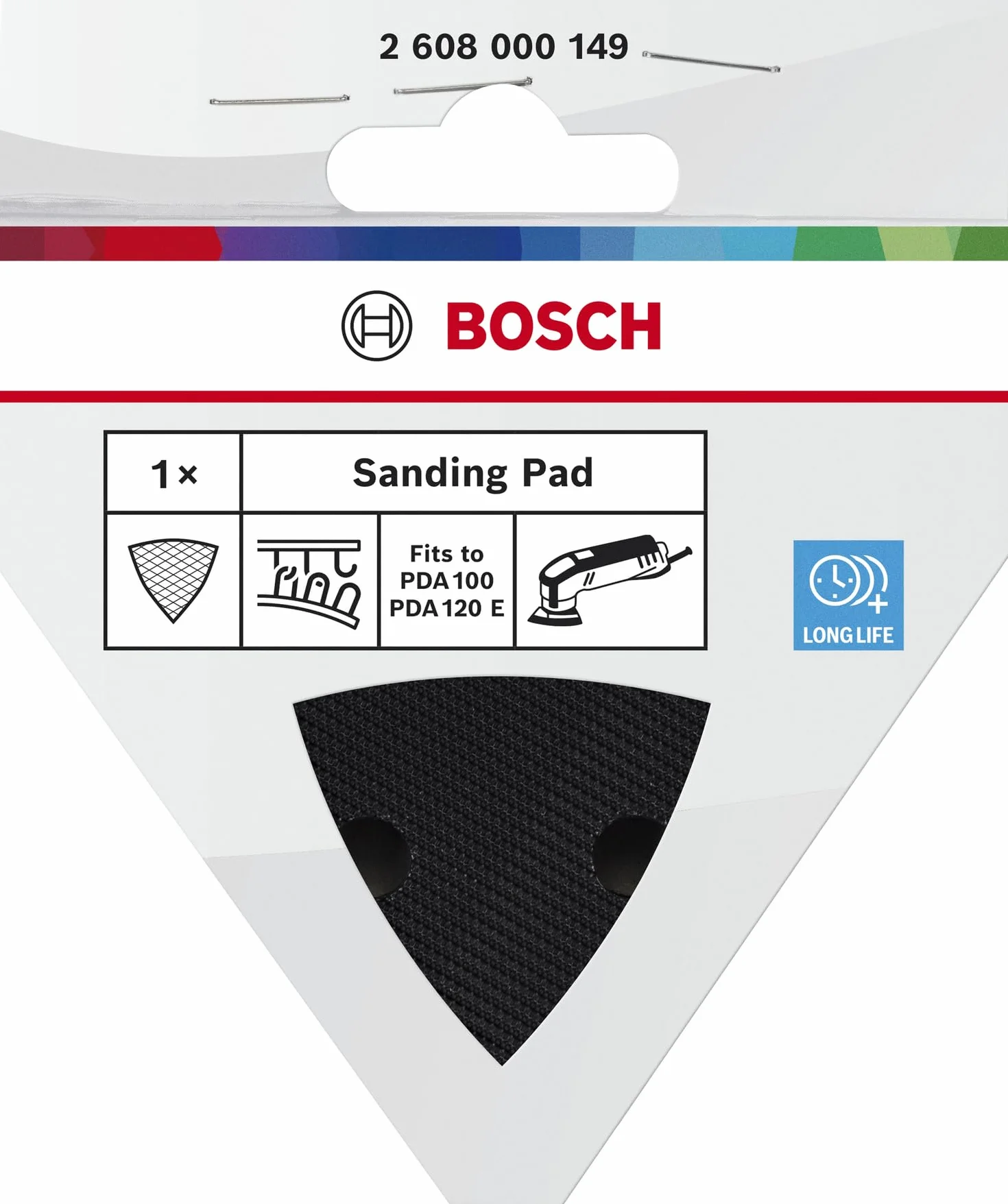 Bosch Professional 1 x płyta szlifierska (do szlifierek trójkątnych Bosch PDA 100 i PDA 120 E, 93 mm, akcesoria wielofunkcyjne narzędzie)