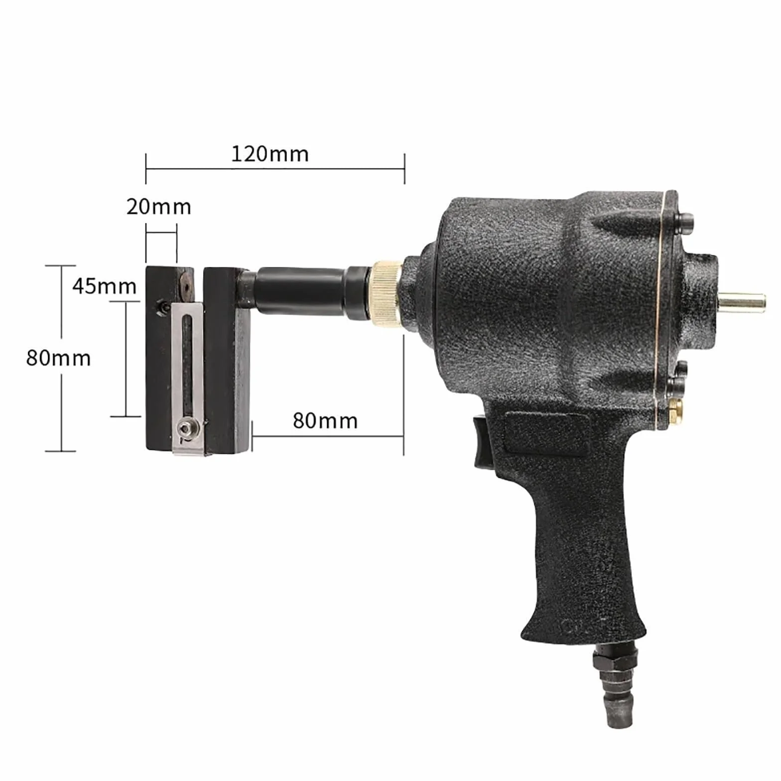 Dziurkacz pneumatyczny, pistolet do dziurkowania blachy przemysłowej, otwieracz do otworów w blasze Przemysłowe dziurkowanie w blasze z obrotem o 360°, dziurkacz pneumatyczny (Material : 3.2MM)