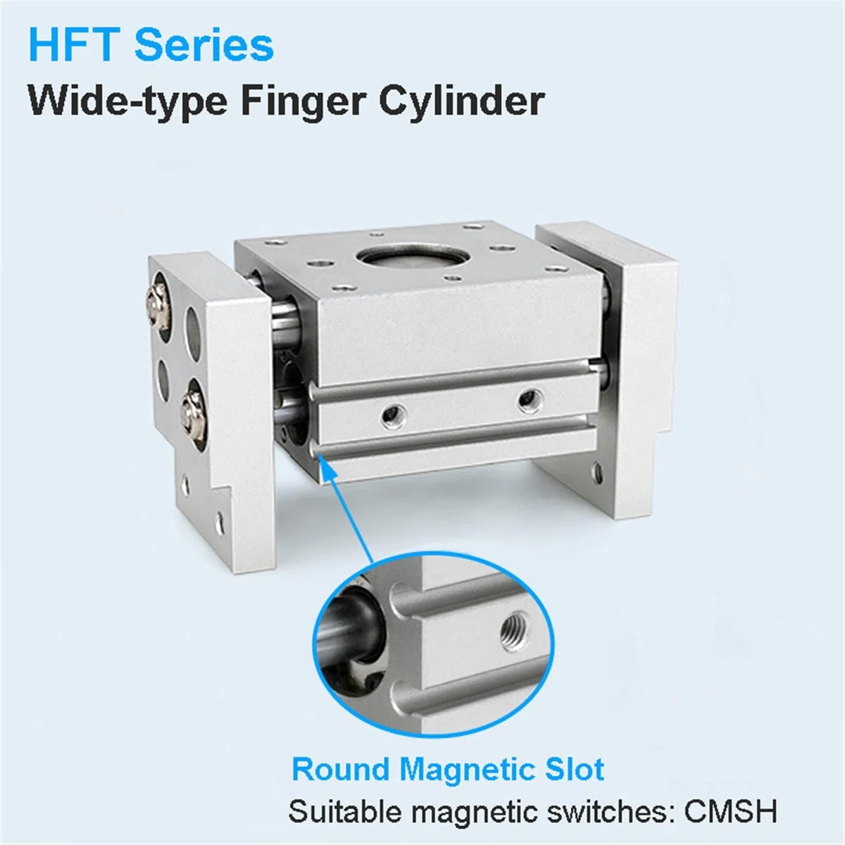 Cylinder pneumatyczny serii HFT10 HFT16 HFT20 HFT25 HFT32 chwytak pneumatyczny szeroki styl siłownik pneumatyczny dwustronnego działania (HFT 25X40-S)