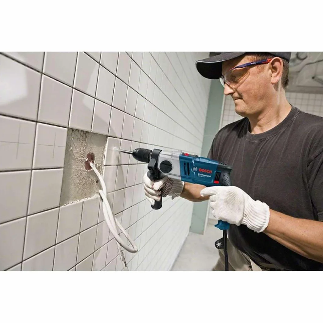 Bosch Professional: wiertarka udarowa GSB 18-2 RE (ogranicznik głębokości 210 mm, rękojeść dodatkowa, zębaty uchwyt wiertarski 13 mm, walizka)