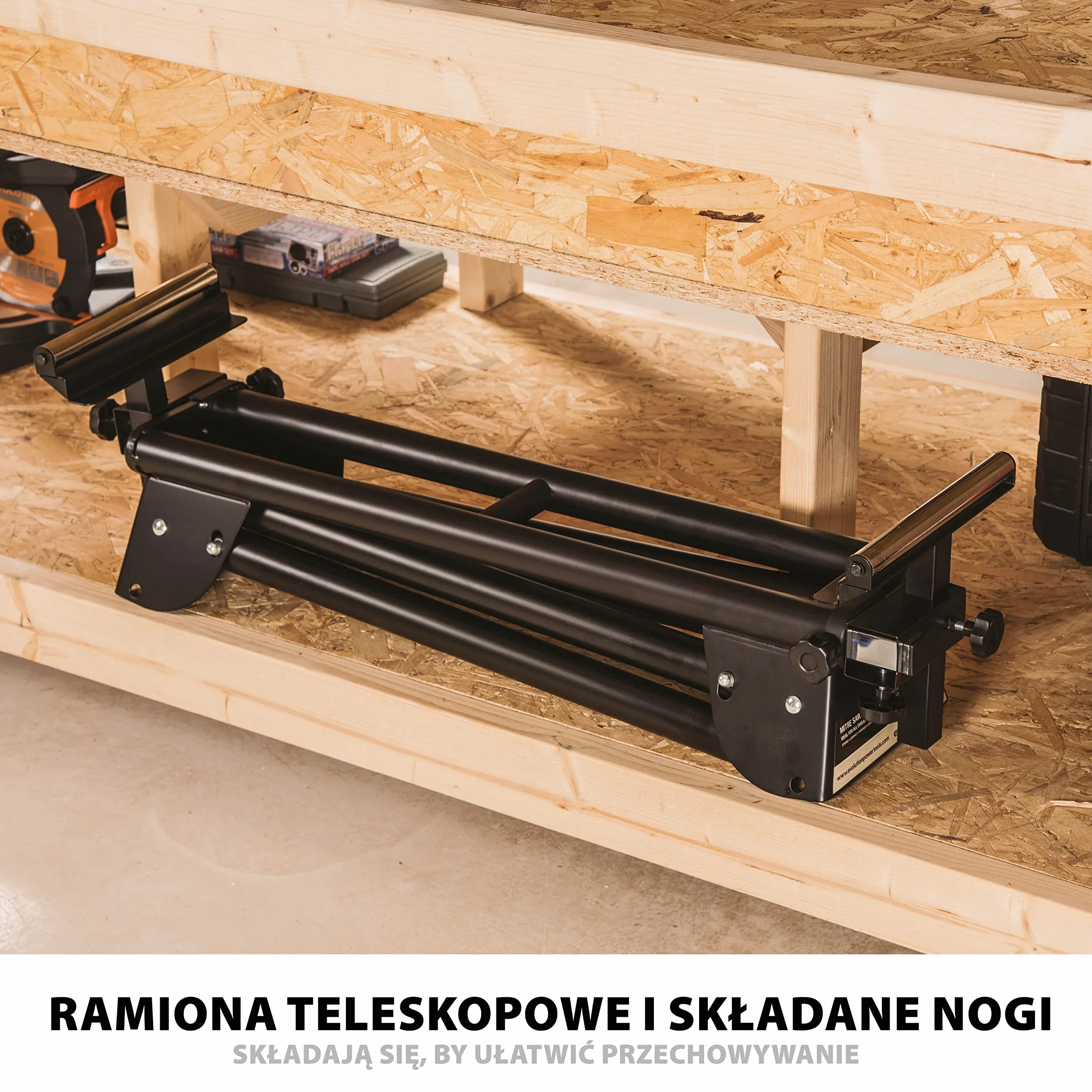 Evolution Power Tools EVOMS1 Stojak do ukośnicy składany z wysuwanymi ramionami