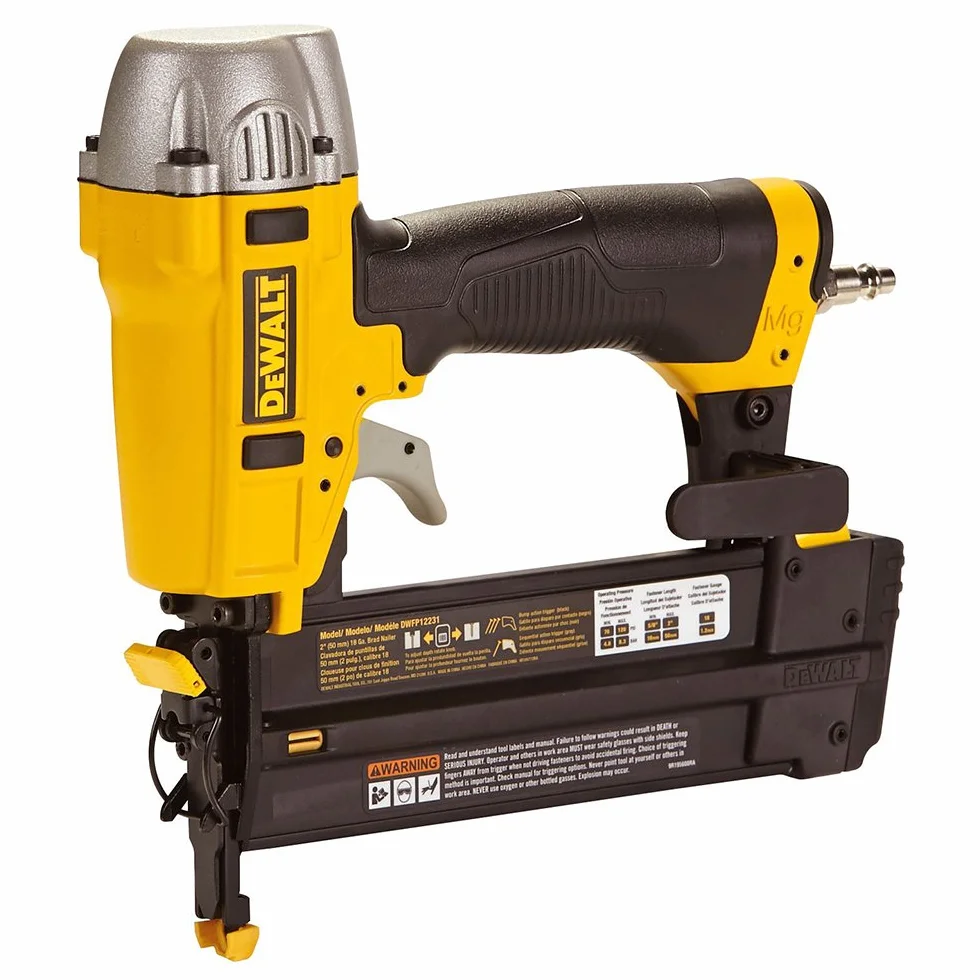 Dewalt DPN1850-XJ DPN1850 gwoździarka na sprężone powietrze bezolejowa bezobsługowa 18G 15-55mm z obudową, żółta, m