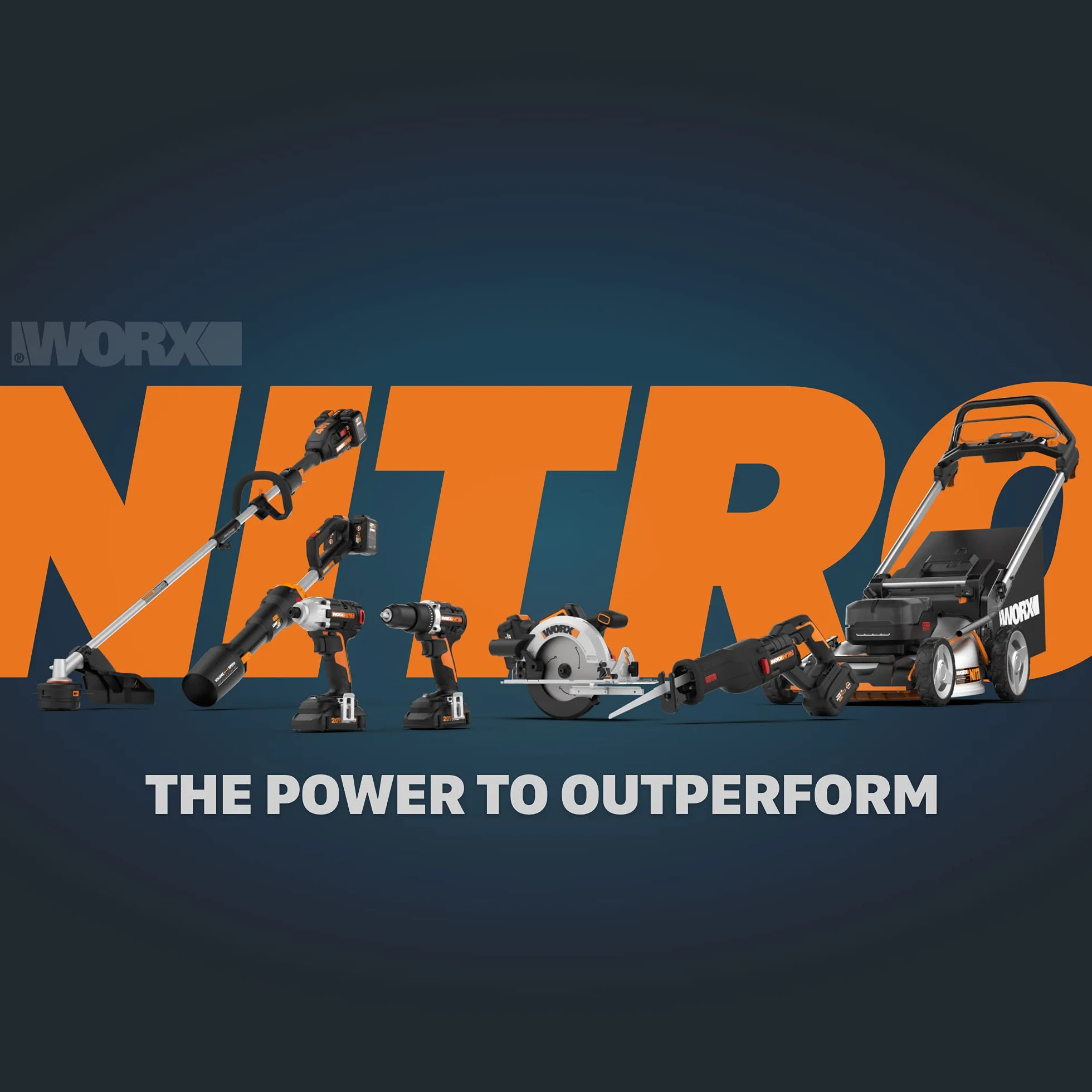 WORX WA0223 40V Nitro Driveshare uniwersalna nasadka do krawędzi trawnika czarna pomarańczowa