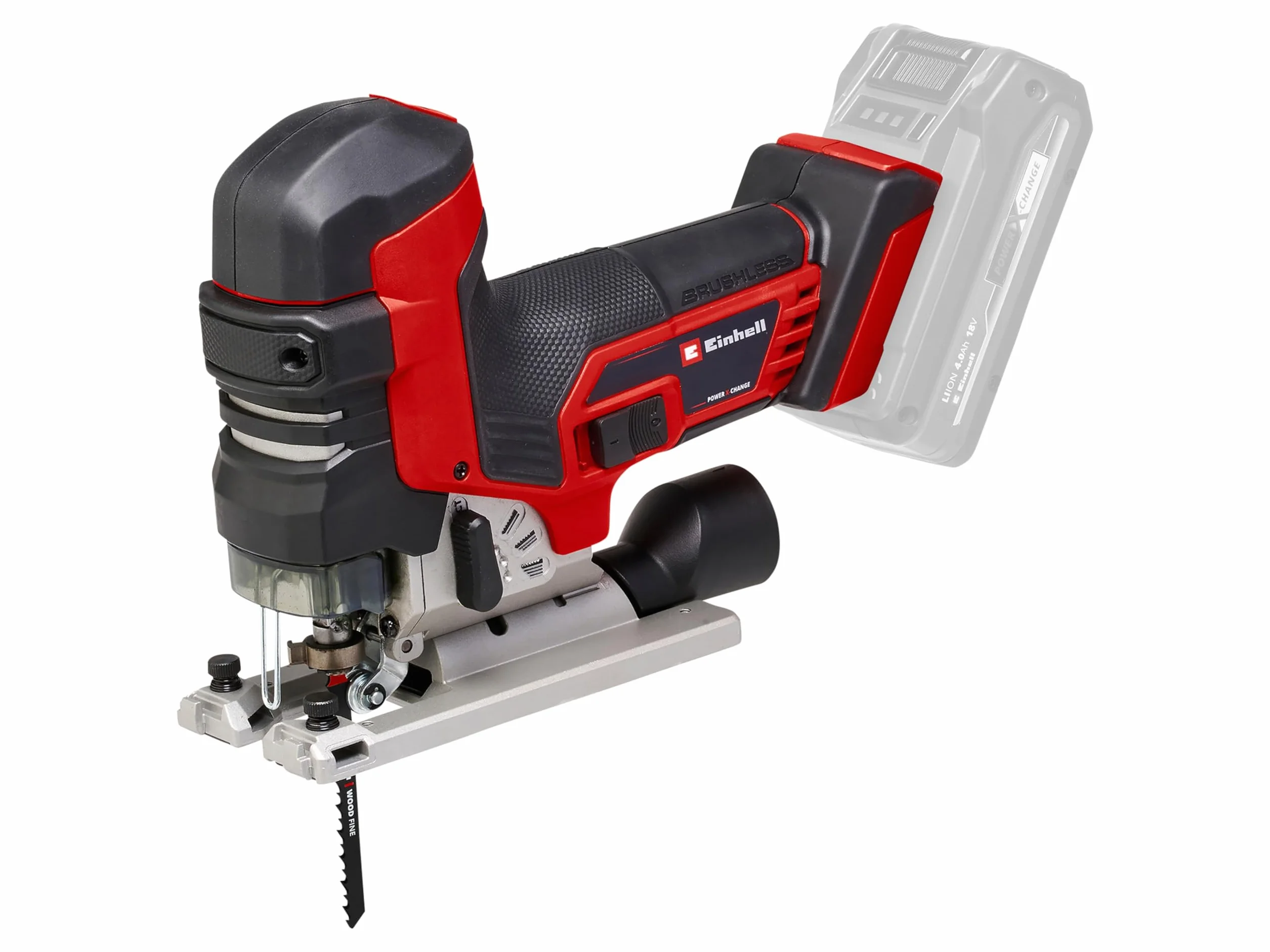 Einhell Power X-Change akumulatorowa wyrzynarka – silnik bezszczotkowy 18 V, głębokość cięcia 135 mm, długość skoku 26 mm, profesjonalna elektryczna piła wyrzynarkowa TP-JST 18/135 Li z 3 ostrzami